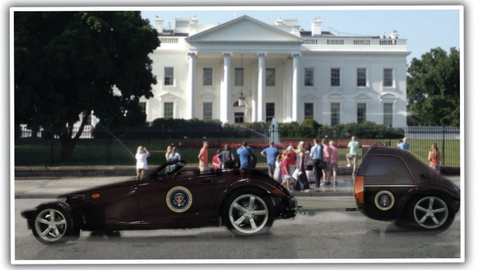 5. Plymouth Prowler con remolque presidencial blindado (2001) para el presidente George W. Bush 5. Plymouth Prowler con remolque presidencial blindado (2001) para el presidente George W. Bush