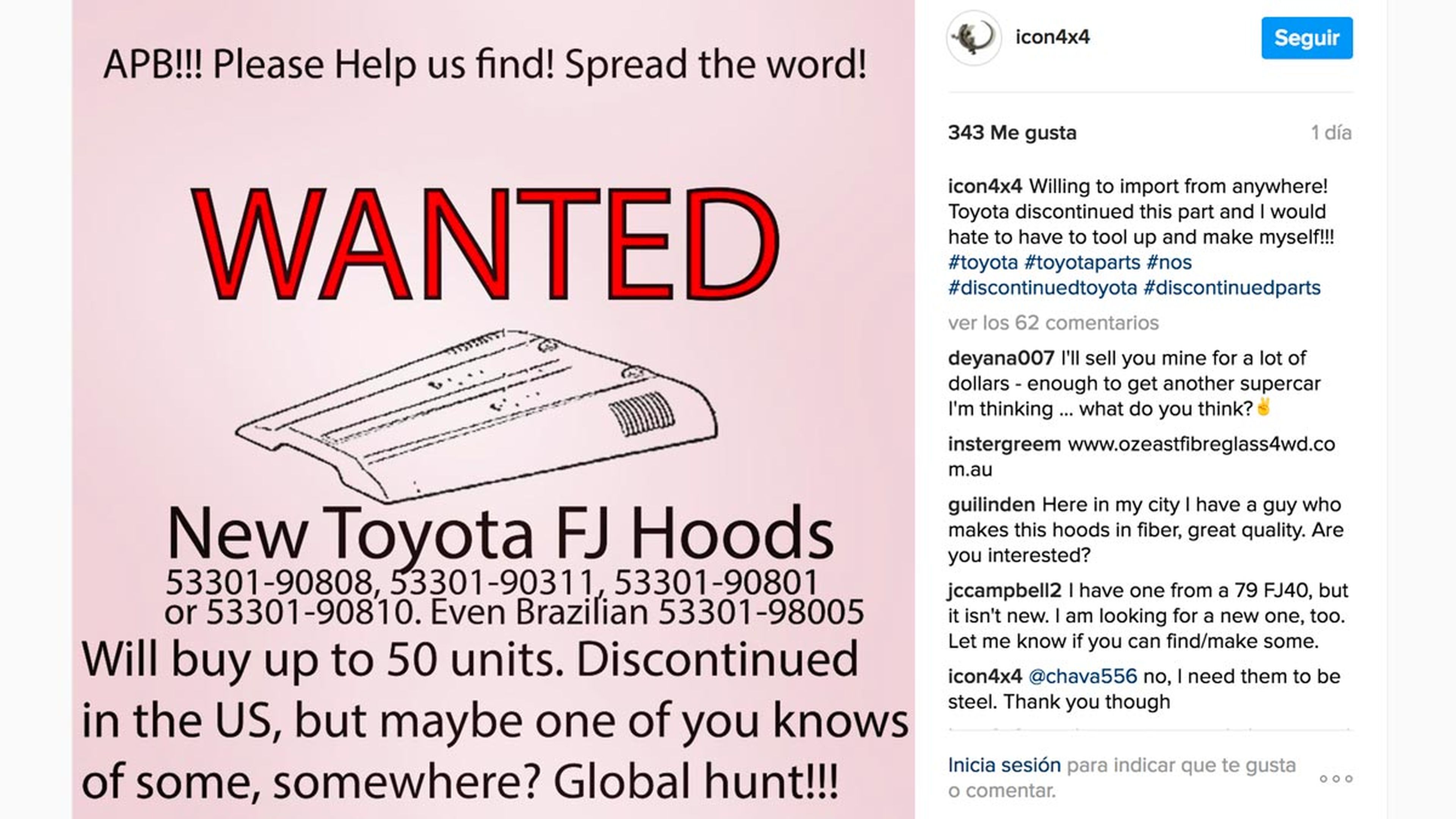 Toyota FJ40 capó búsqueda