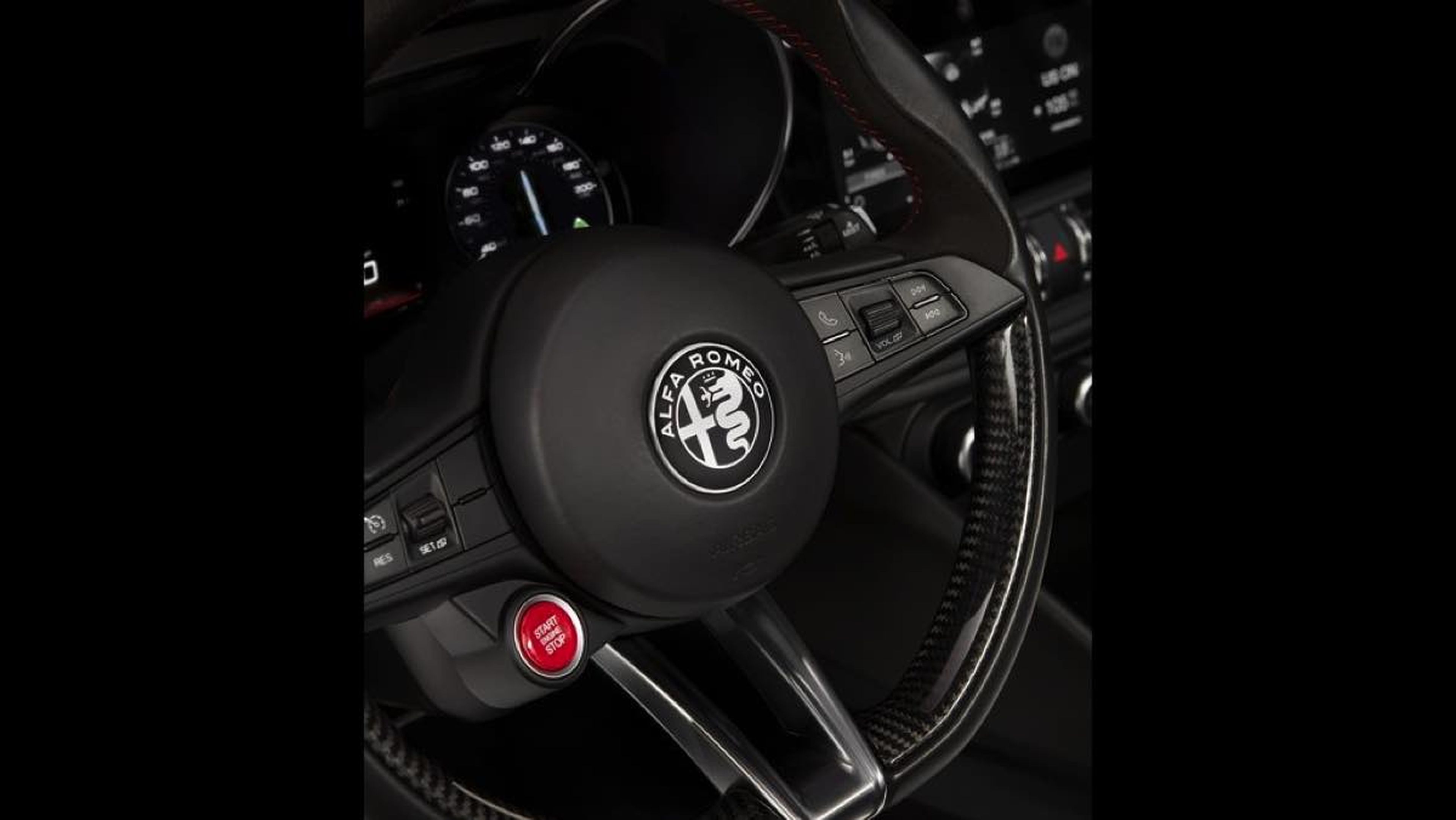 Botón de arranque del Alfa Romeo Giulia QV
