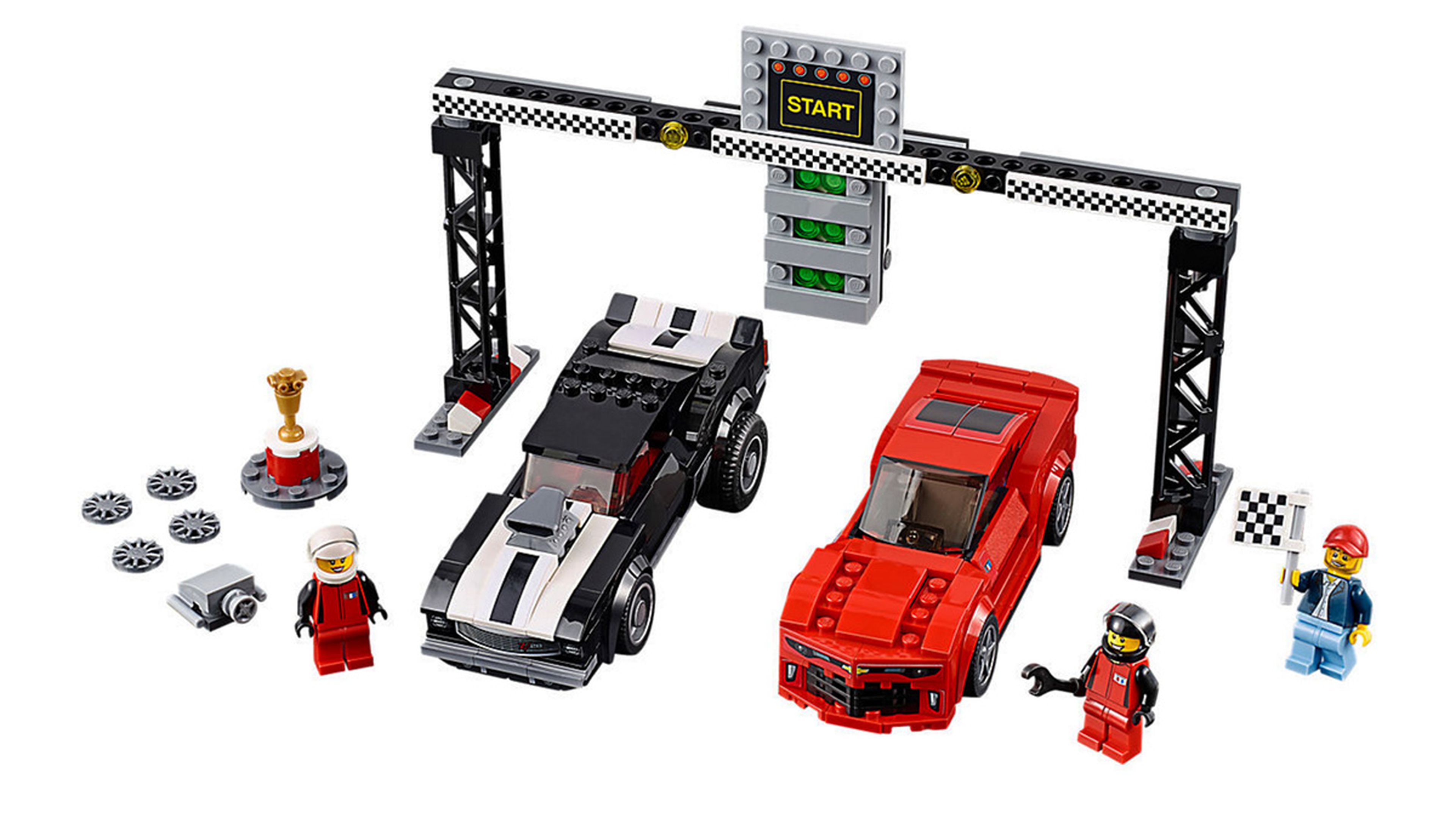 Los mejores coches de Lego por menos de 100 euros - La mejor drag race con dos Chevrolet Camaro