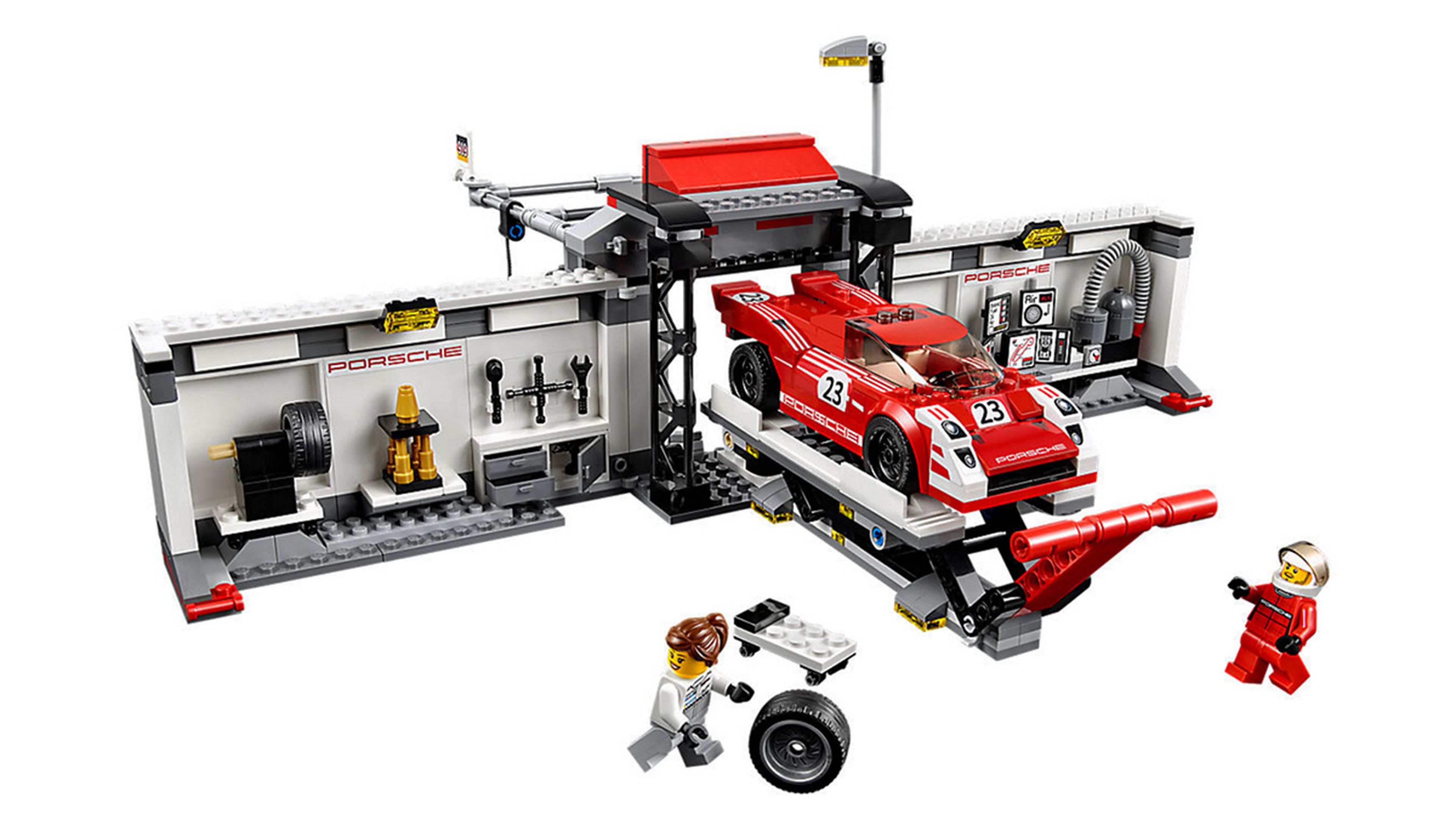 Los mejores coches de Lego por menos de 100 euros - Puesto de reparación Porsche 919 Hybrid y 917K