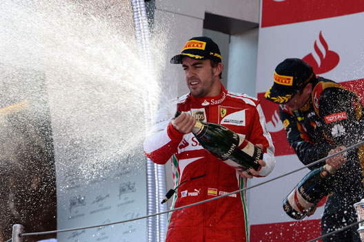 Alonso Ferrari podio Montmelo Alonso Ferrari podio Montmelo