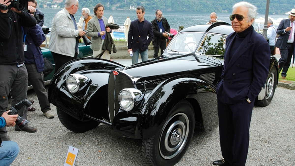 Ralph Lauren and his 1938 Type 57SC Bugatti Atlantic Coupe Ralph Lauren and his 1938 Type 57SC Bugatti Atlantic Coupe