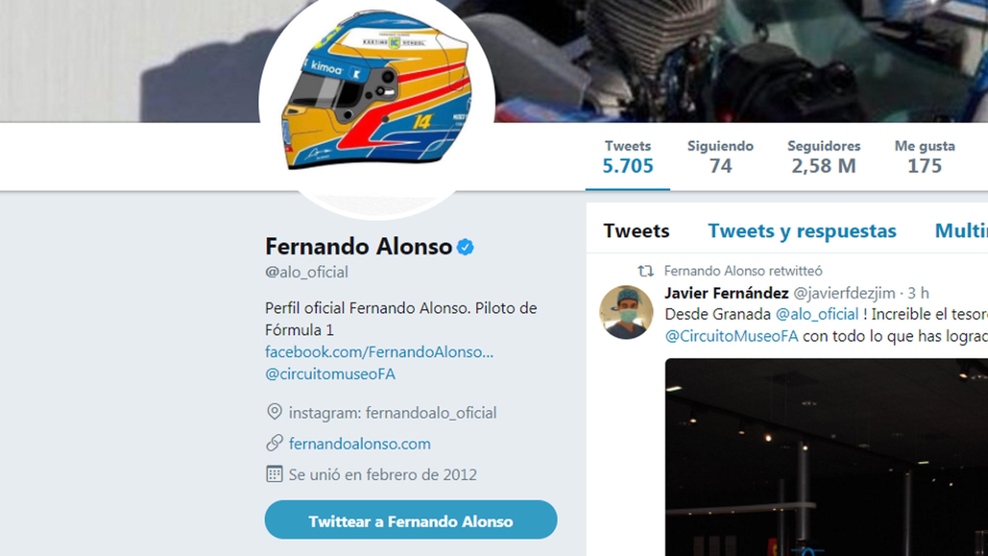 Alonso borra a McLaren de su Twitter