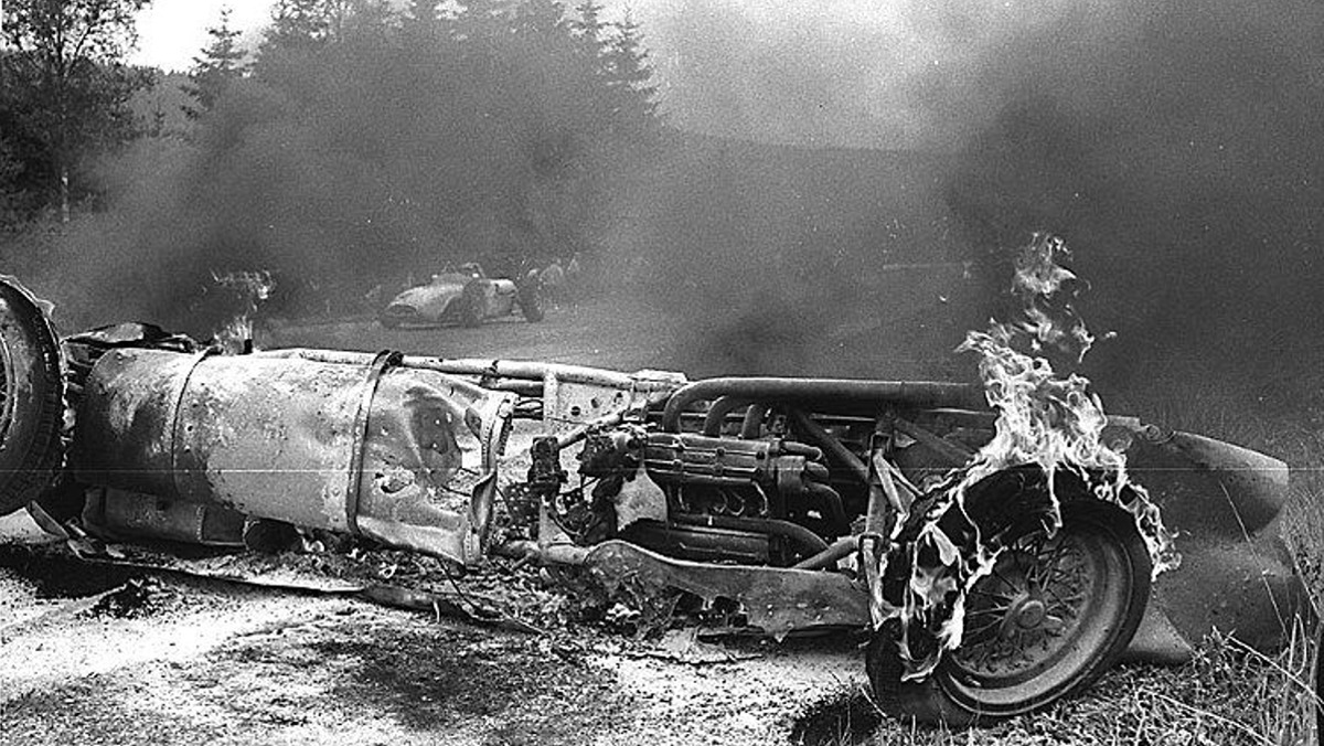 Bristow accident Spa 1960 Bristow accident Spa 1960
