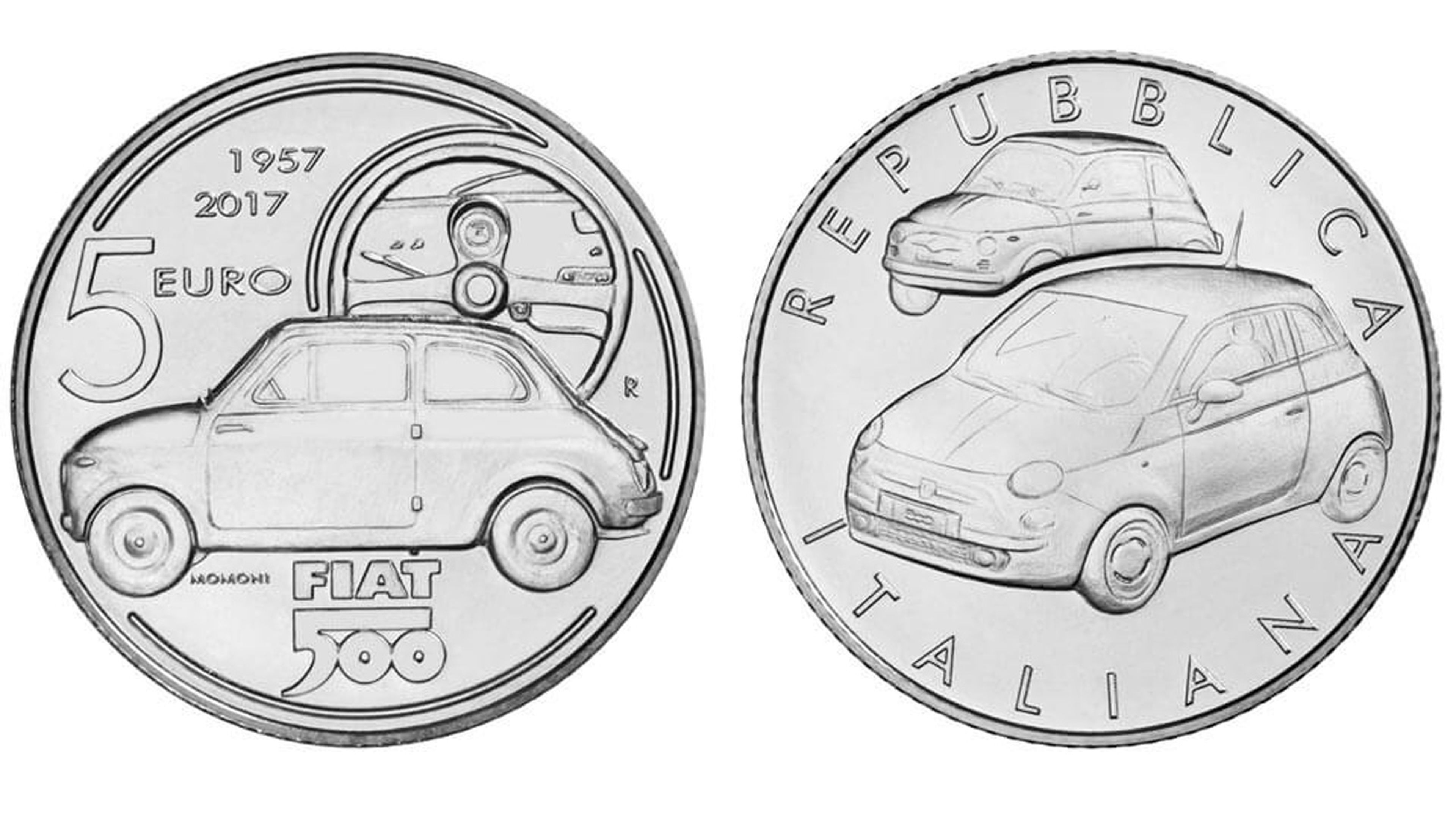 Moneda 5 euros Fiat 500
