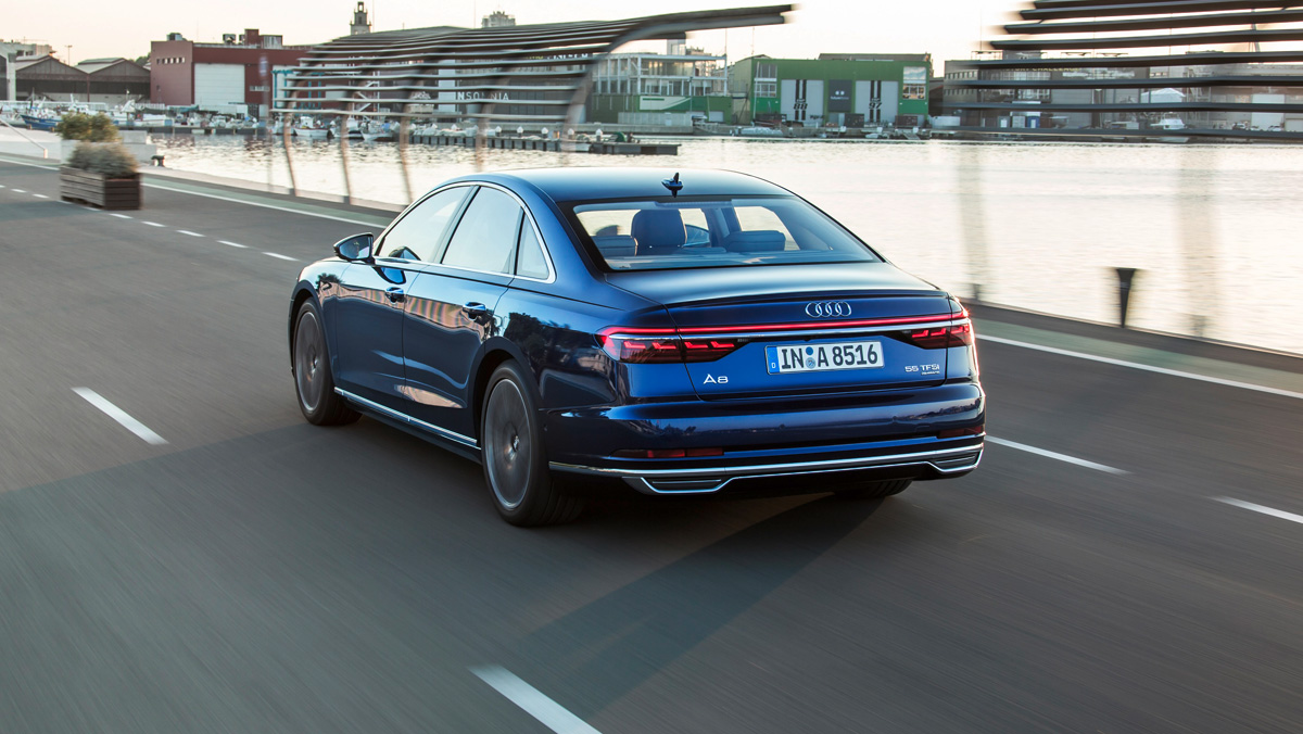 Prueba Audi A8 2017 (trasera) Prueba Audi A8 2017 (trasera)