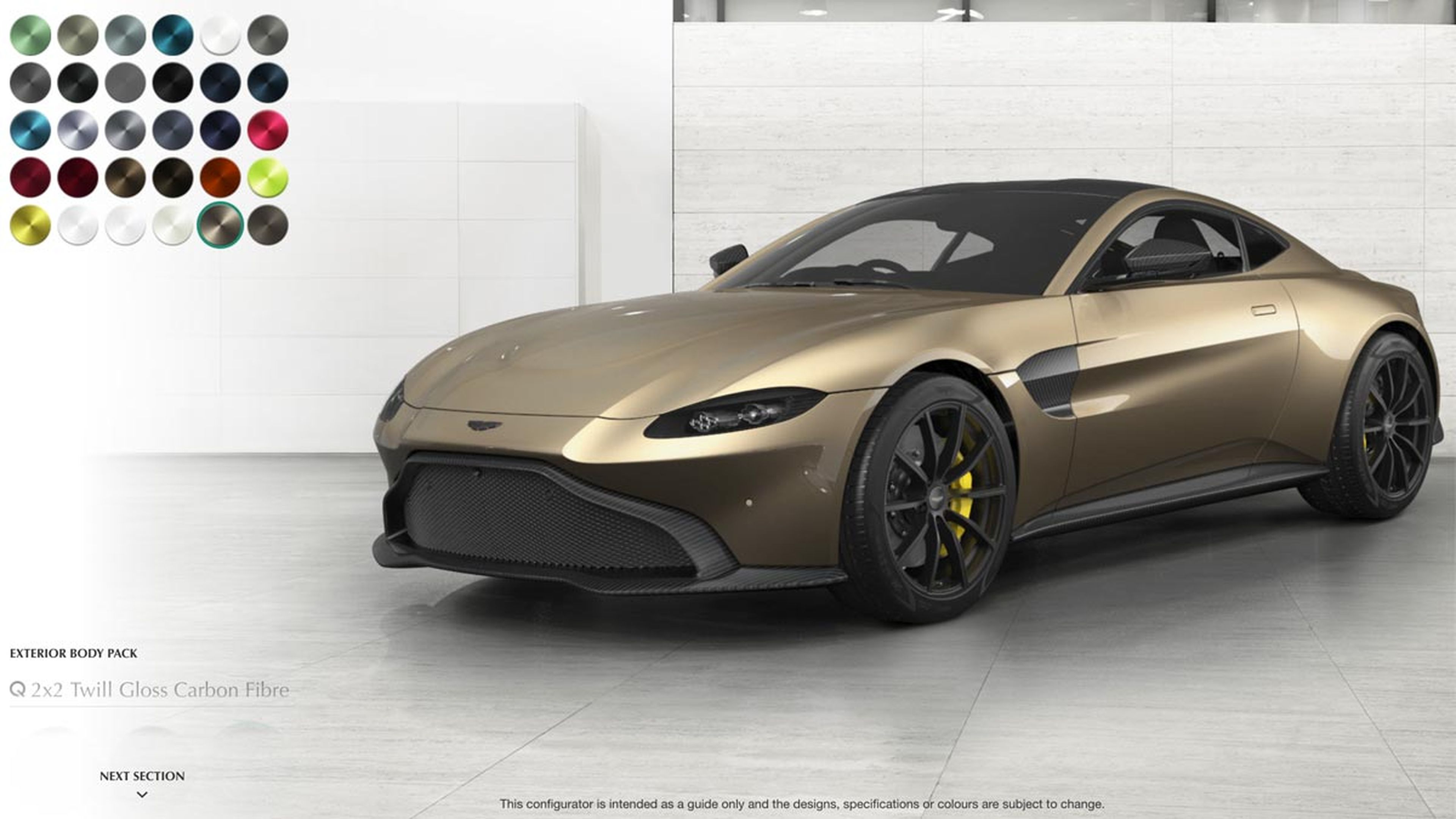 Configurador del Aston Martin Vantage 2018