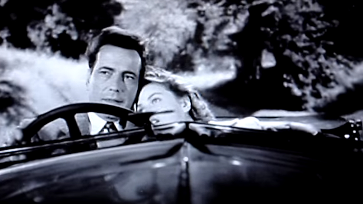 Bogart y Bergman en un cabrio en el flashback de París en Casablanca Bogart y Bergman en un cabrio en el flashback de París en Casablanca