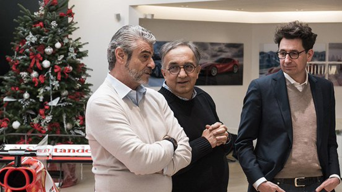 Marchione, Arrivabene y Binotto Marchione, Arrivabene y Binotto