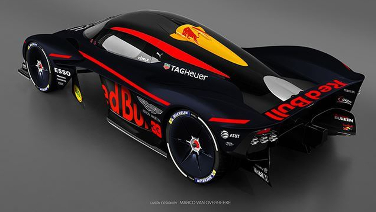 Vista lateral del Aston Martin Valkyrie Le Mans Vista lateral del Aston Martin Valkyrie Le Mans