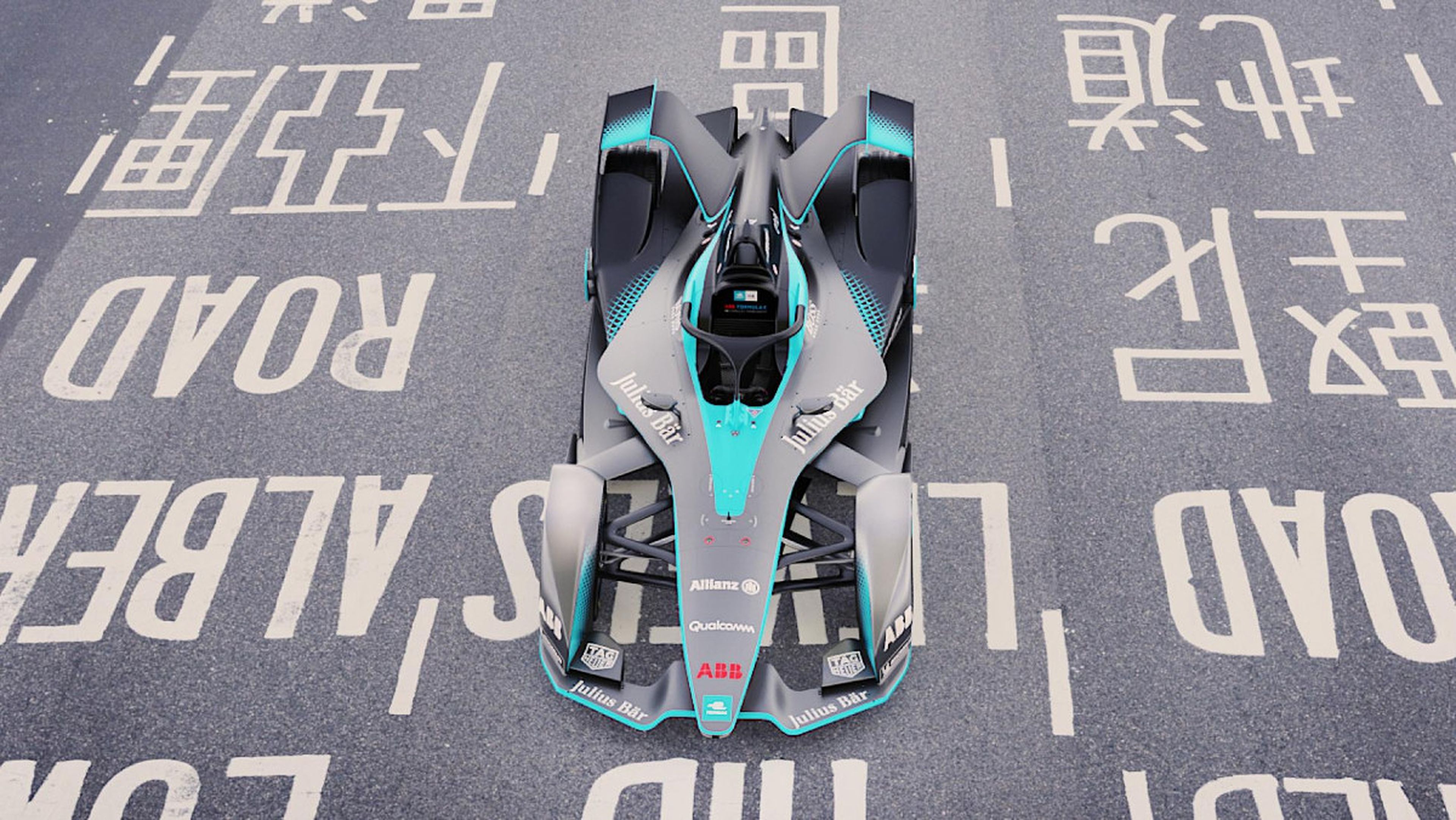 Los coches de la Fórmula E: plano cenital