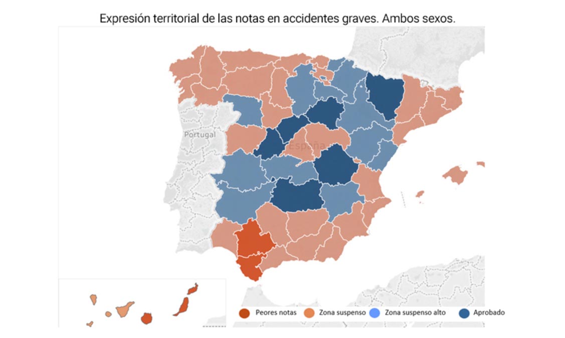 Peores conductores jóvenes España riesgo mapa accidentes jovenes provincias