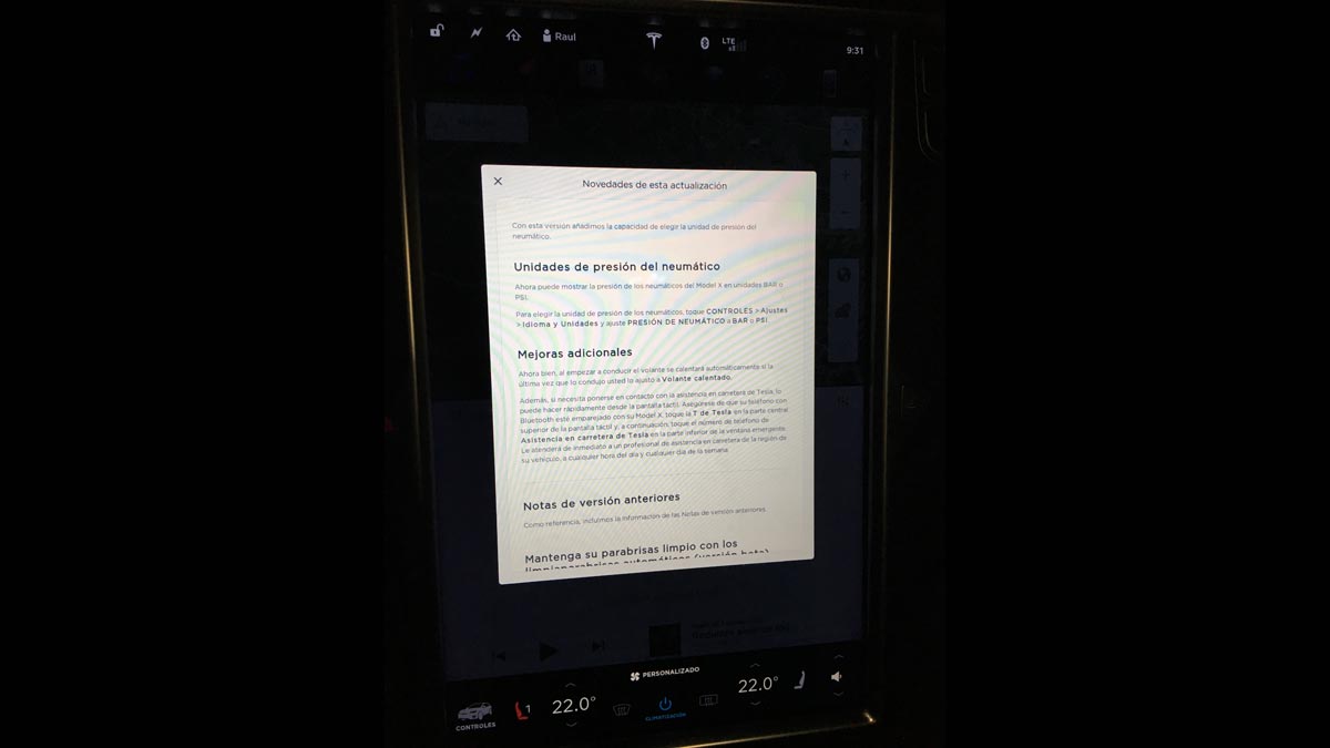 Actualización Tesla Model X internet actualizaciones lujo tecnologia