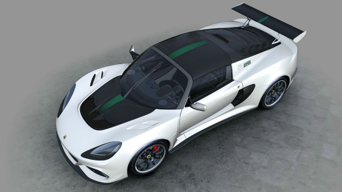 Cenital del Lotus Exige Cup 430 Type 25 blanco Cenital del Lotus Exige Cup 430 Type 25 blanco