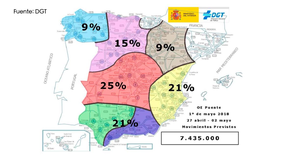 Desplazamientos de la Operación Salida Mayo 2018 Aquí la densidad circulatoria