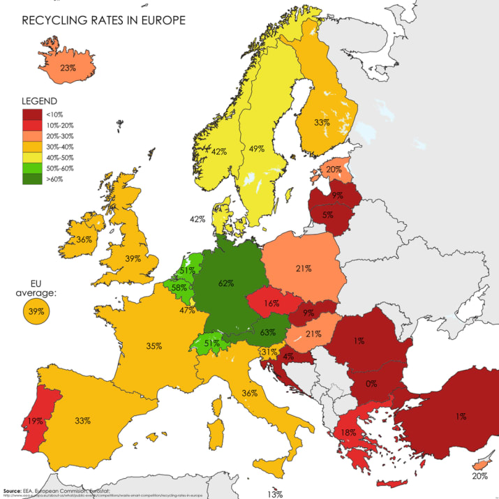 Esta es la conciencia de los países europeos sobre el reciclaje Esta es la conciencia de los países europeos sobre el reciclaje