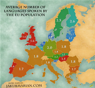 Este es el número de idiomas que hablan de media los europeos Este es el número de idiomas que hablan de media los europeos