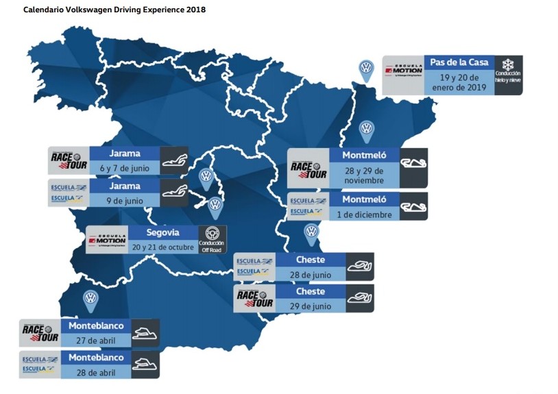 Volkswagen Driving Experience 2018 Calendario VW Driving Experience 2018