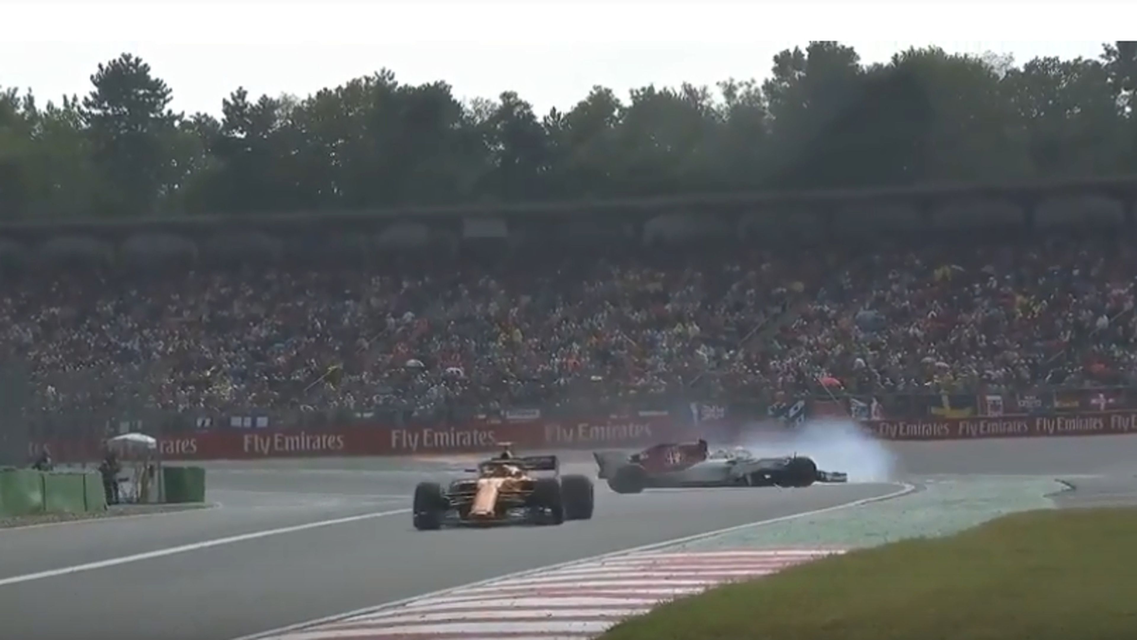 Así fue el espectacular 360º de Leclerc en el GP de Alemania F1
