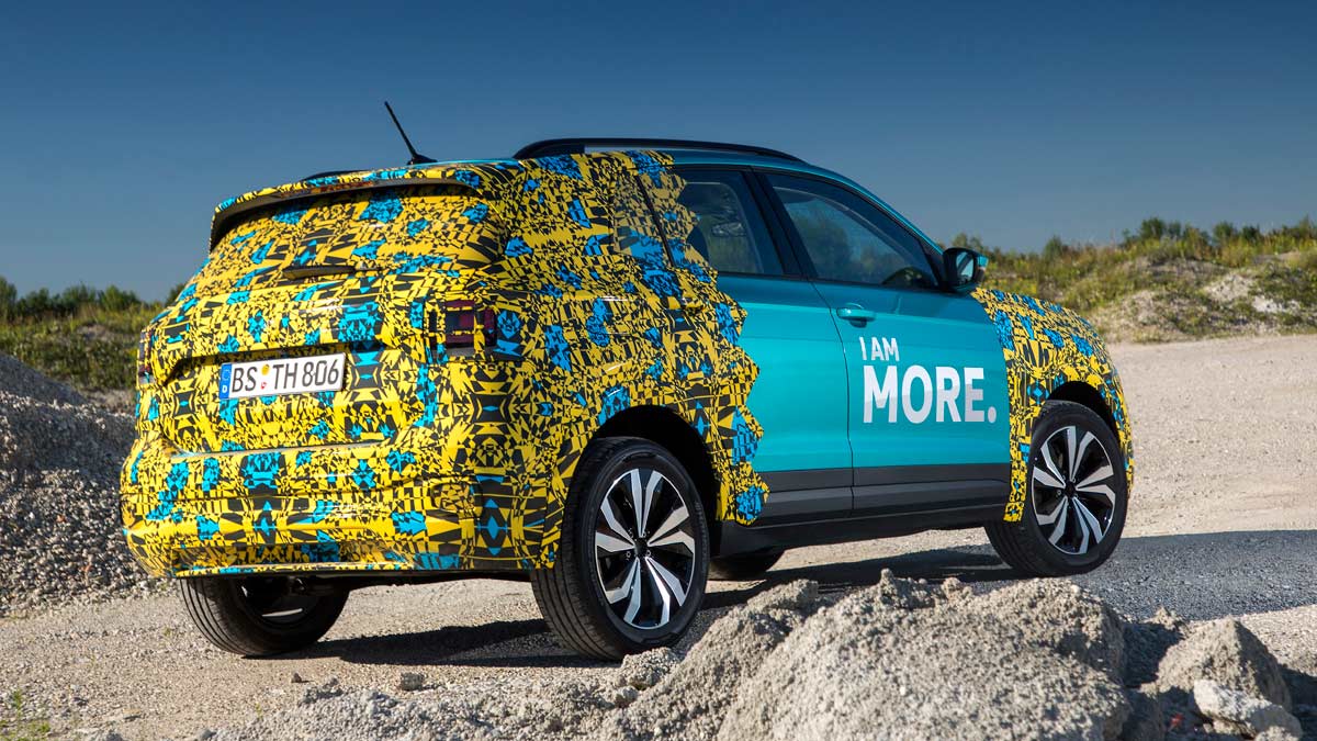 Volkswagen T-Cross camuflado prueba toma contacto suv compacto suv-b agua off-road camuflar