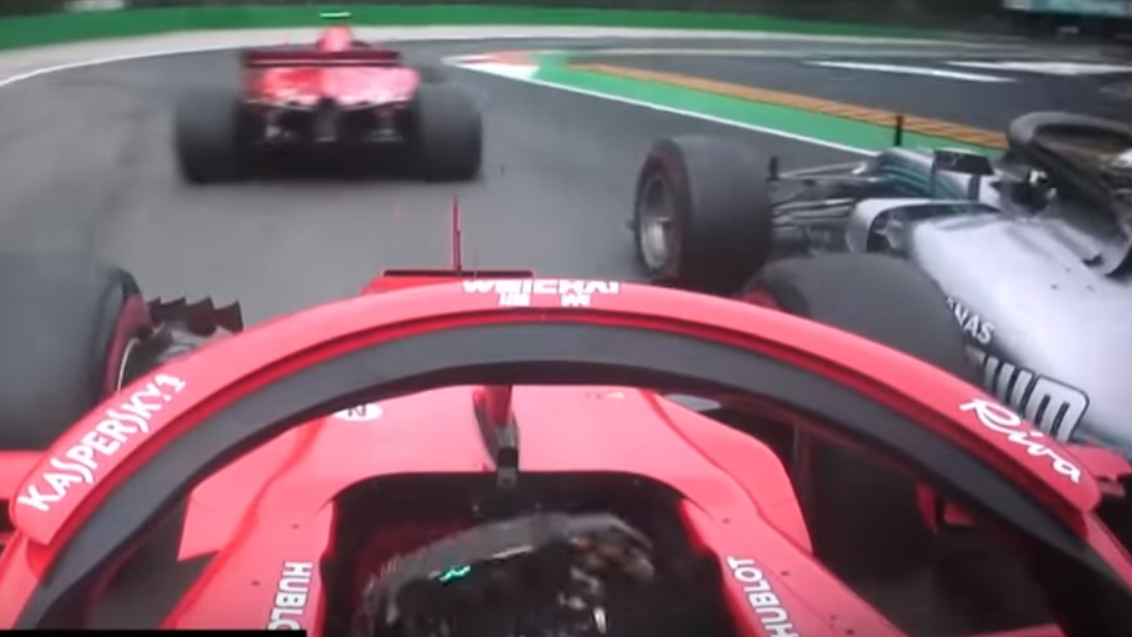 Adelantamiento de Hamilton a Vettel en Italia 2018