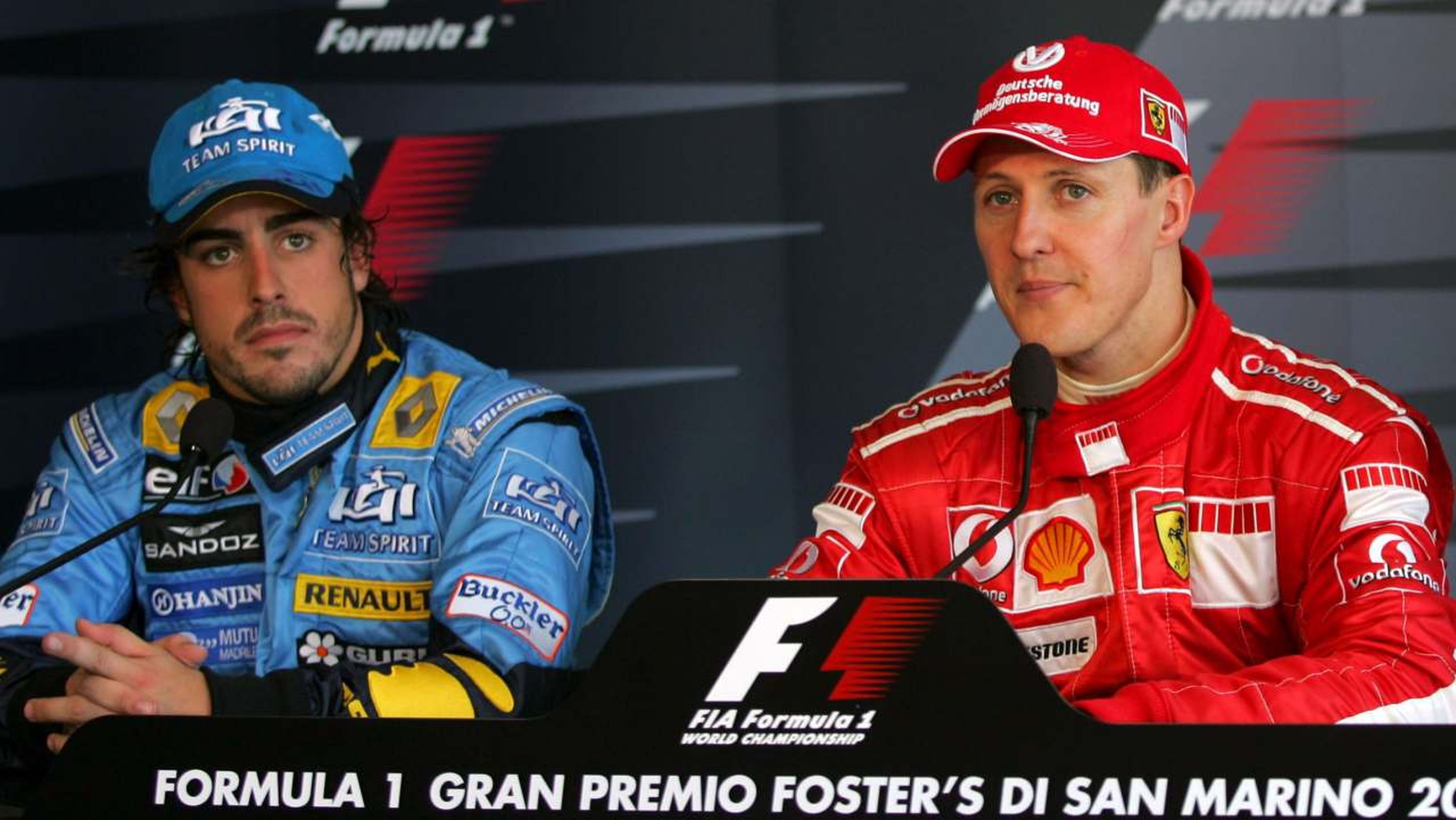 Alonso y Schumacher ante la prensa