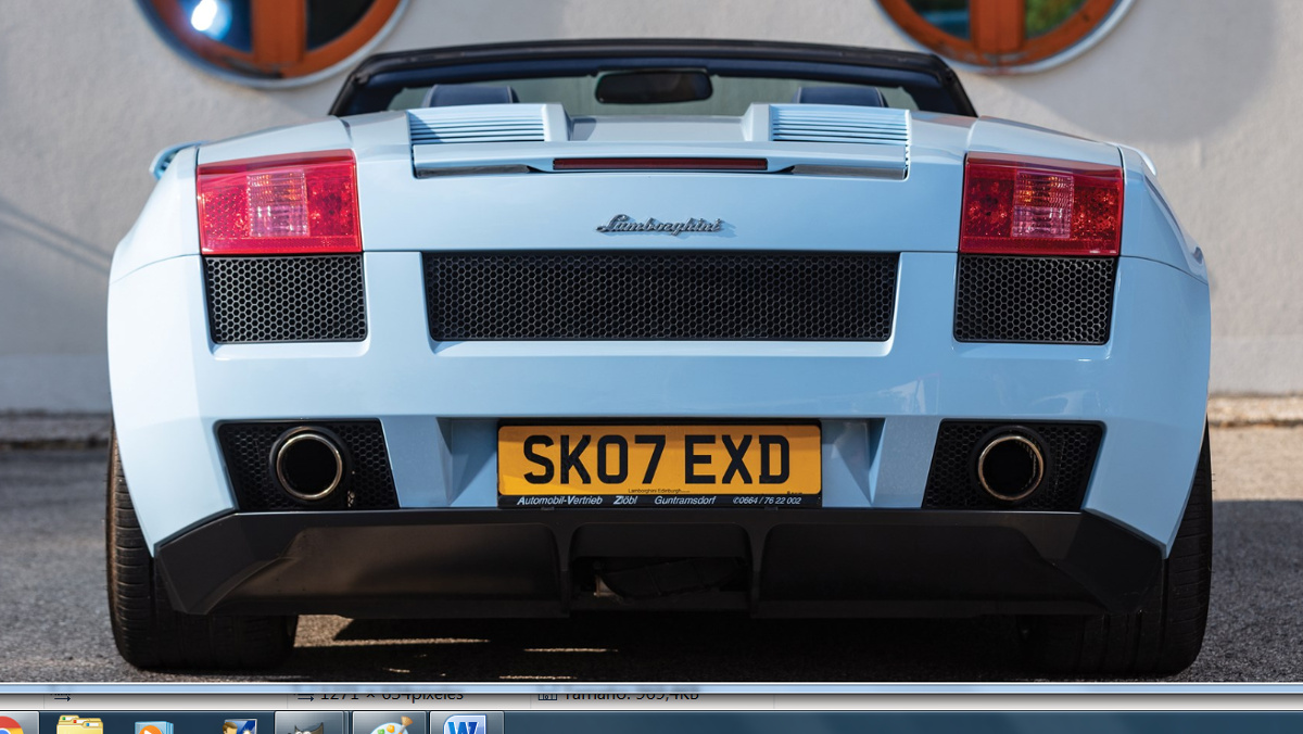 Subasta del Lamborghuni Gallardo de Rod Stewart, trasera Subasta del Lamborghuni Gallardo de Rod Stewart, trasera