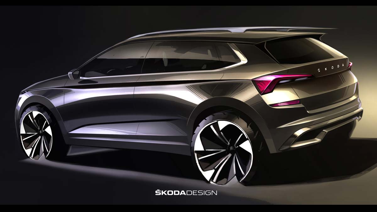 Nuevo Skoda Kamiq 2019 boceto trasera Basado en el concept Vision X