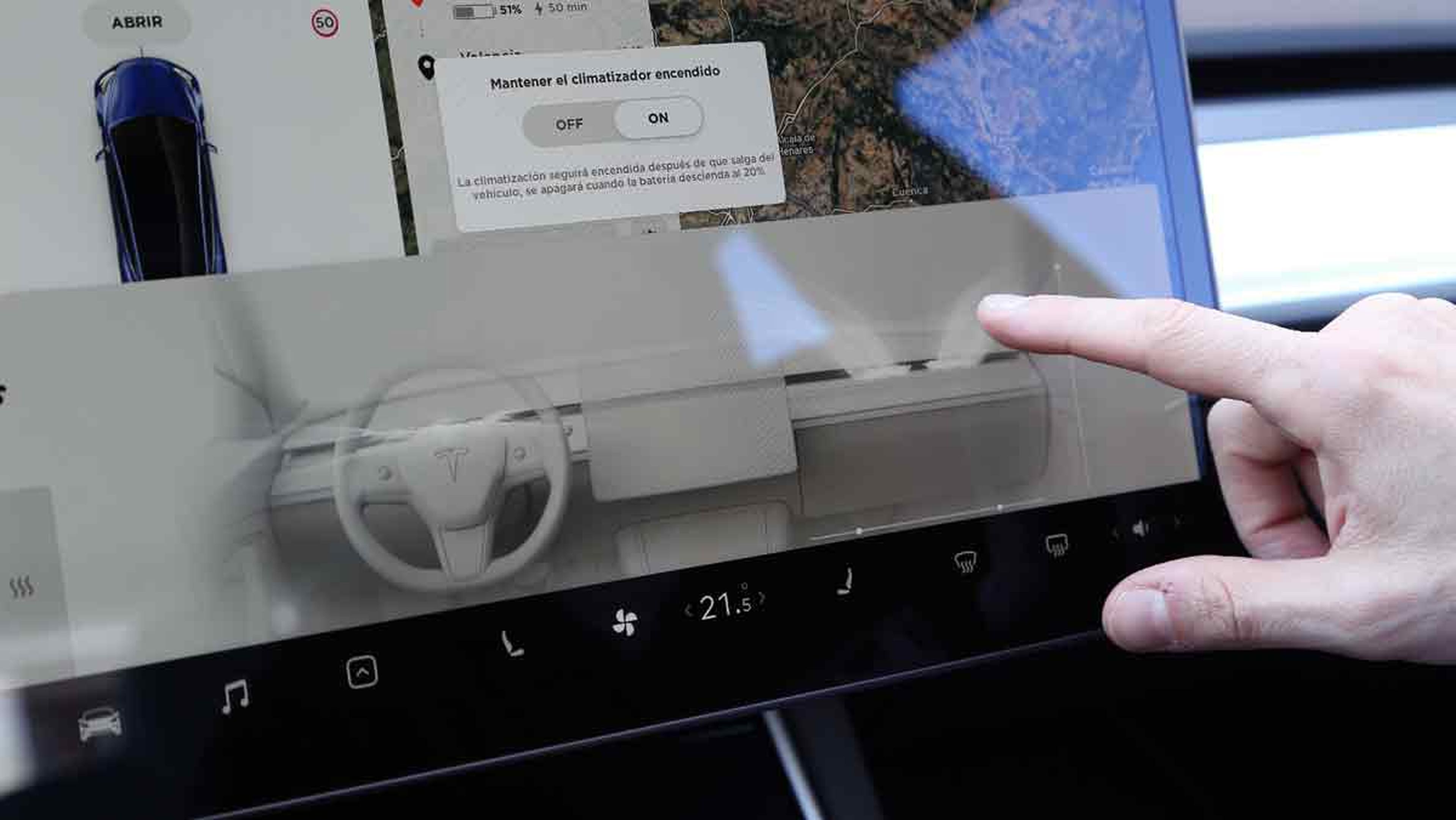 Prueba Tesla Model 3 - pantalla