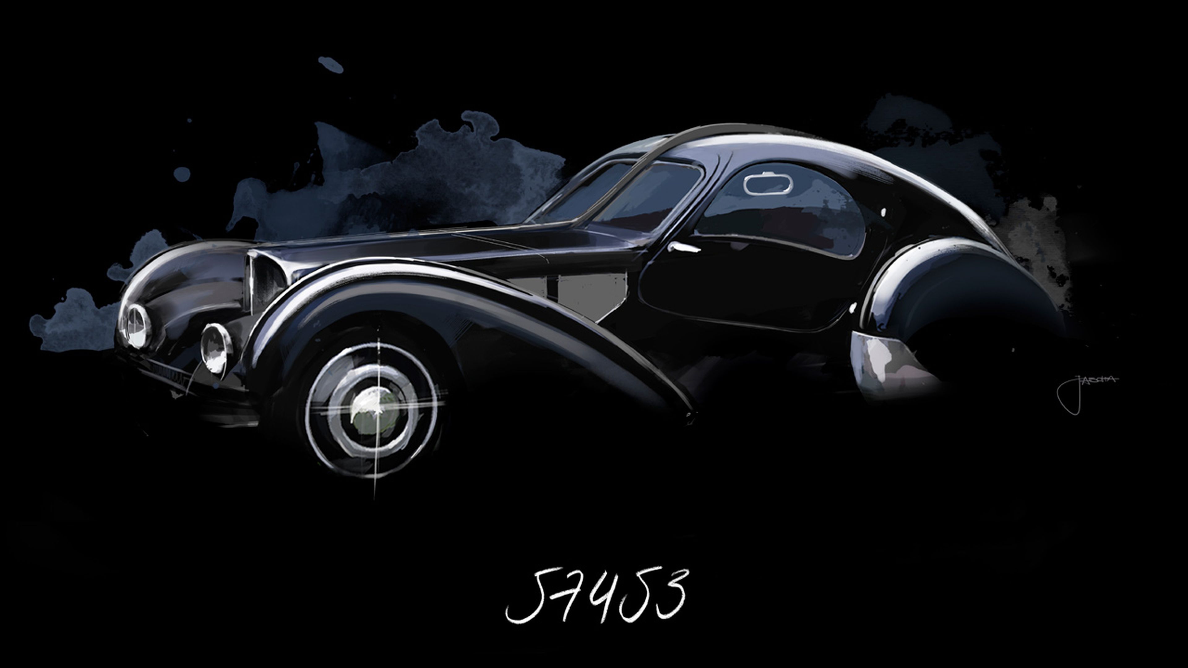 Boceto de un Bugatti 57 SC Atlantic. Imagen: Bugatti
