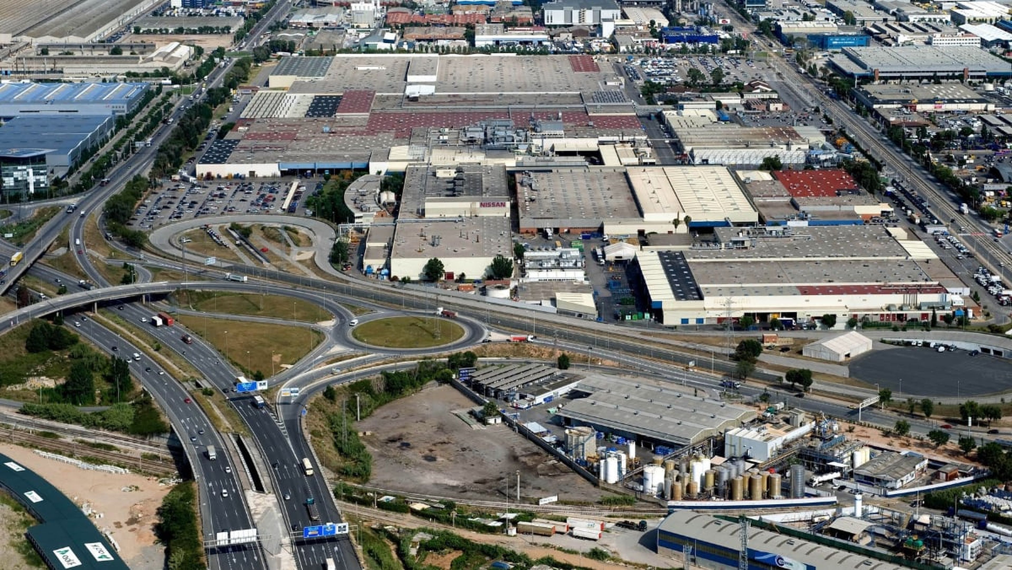 Vista aérea de la fábrica de Nissan en Barcelona
