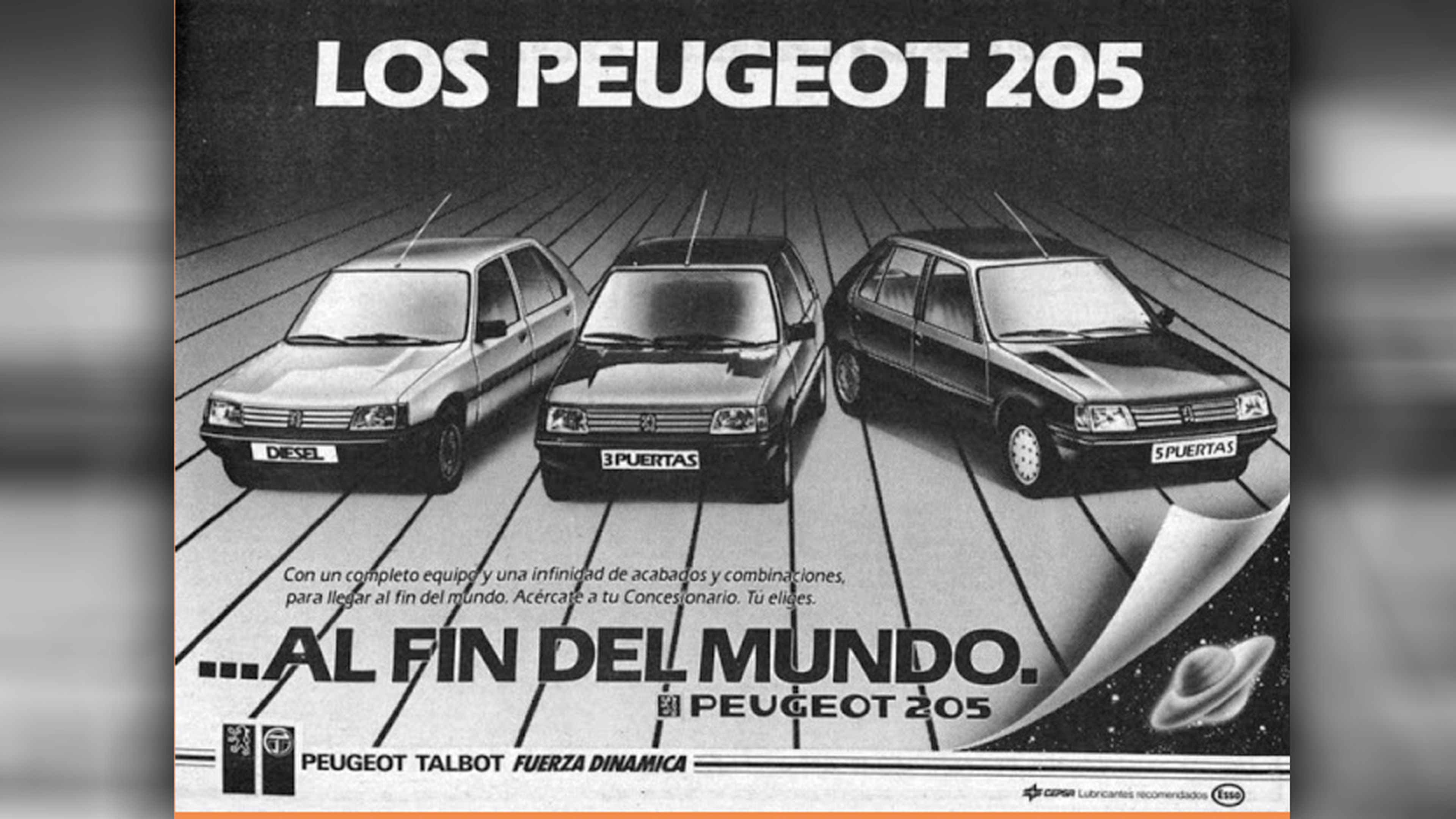 Anuncio del Peugeot 205 en 1985