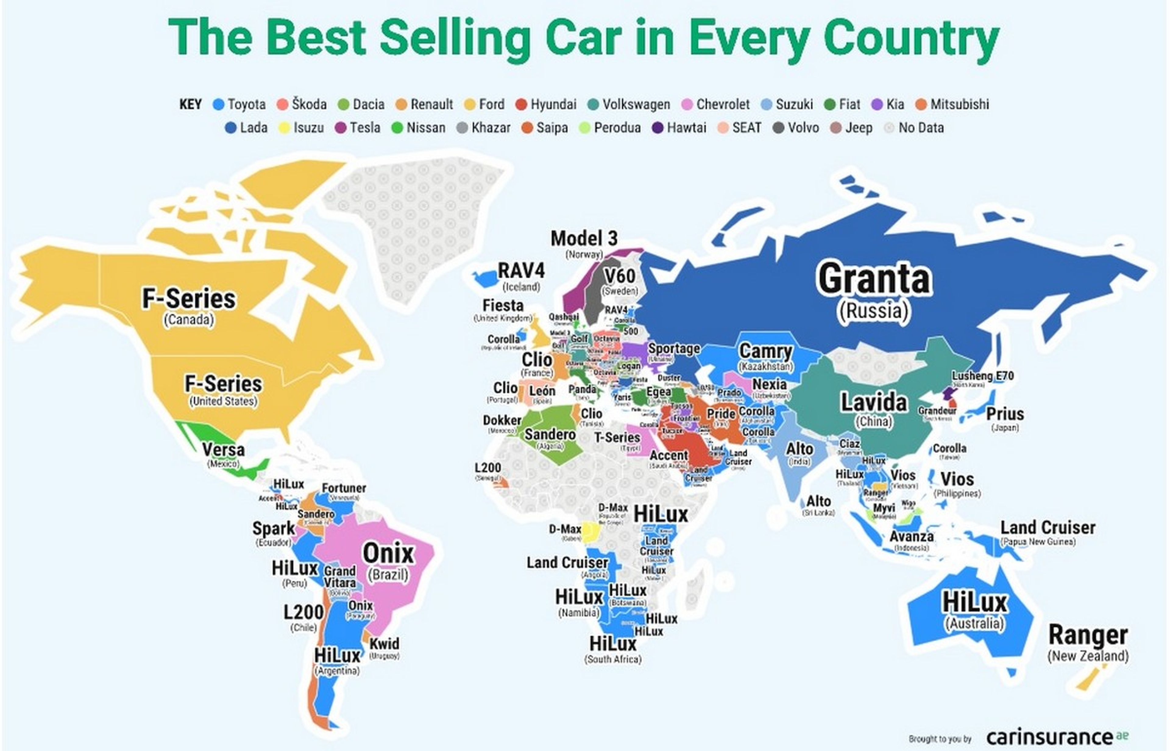 coches mas populares mundo
