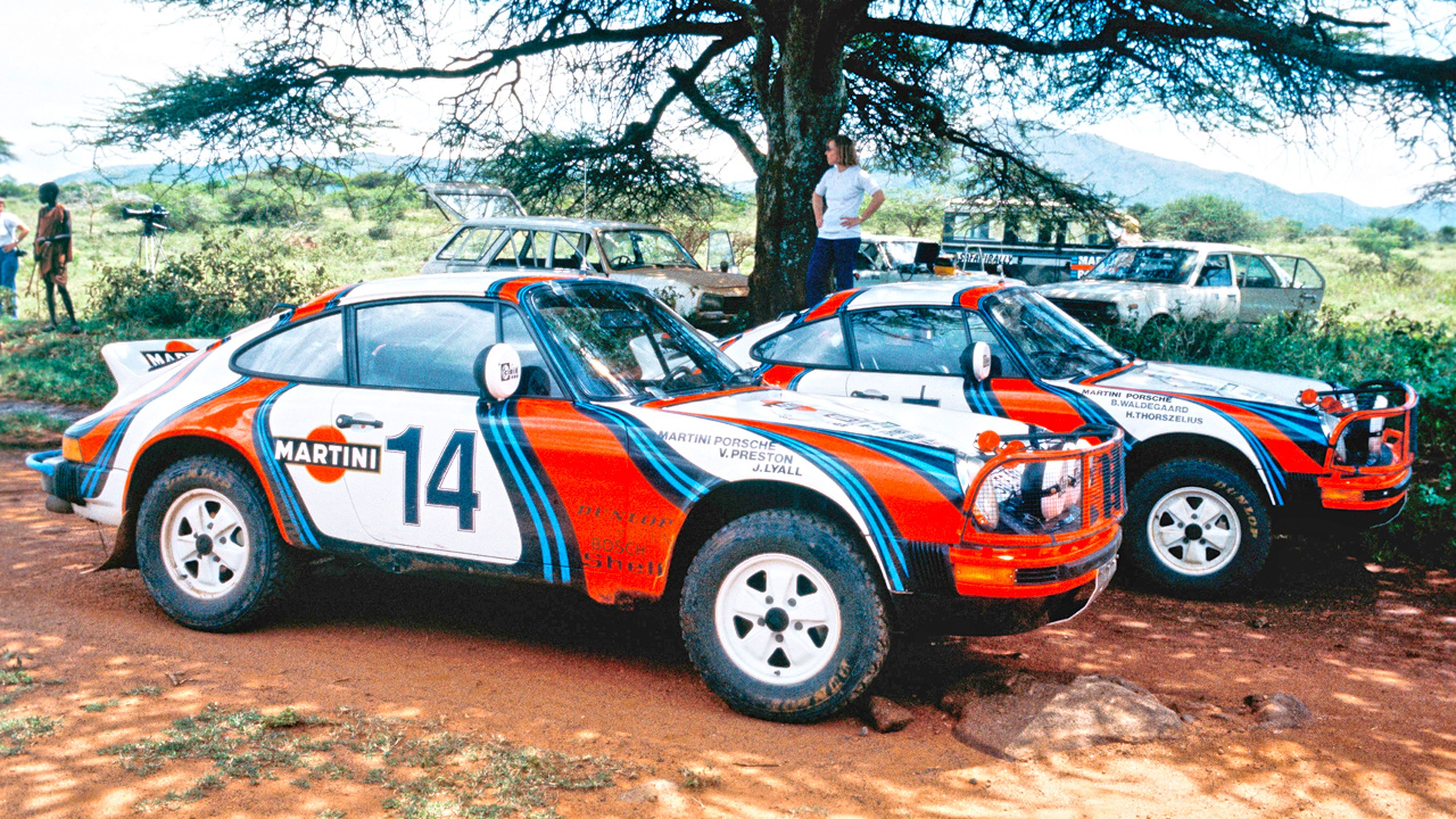 Los 911 SC Safari de Vic Preston, Jr y Björn Waldegaard en el Rally Safari de 1978. Foto: Porsche