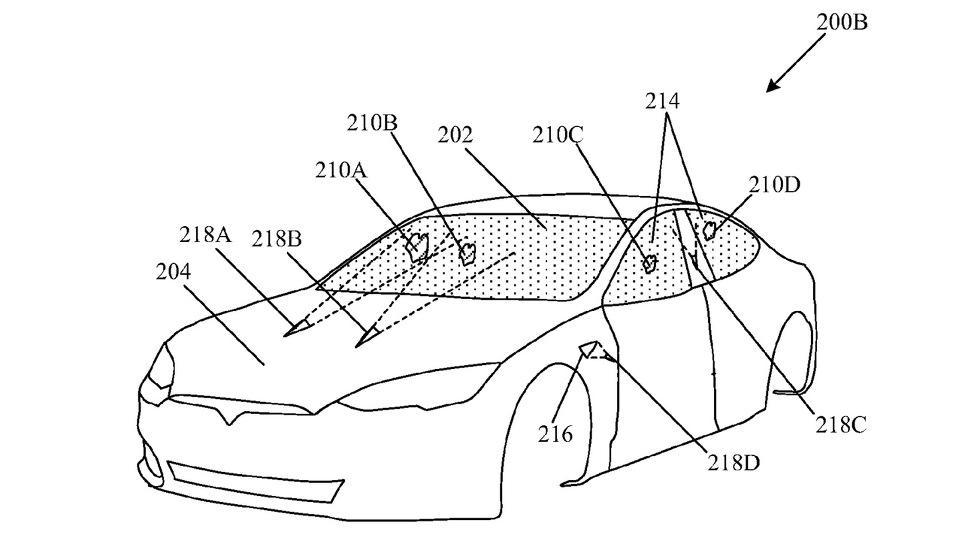 Patente rayos láser en el parabrisas de Tesla