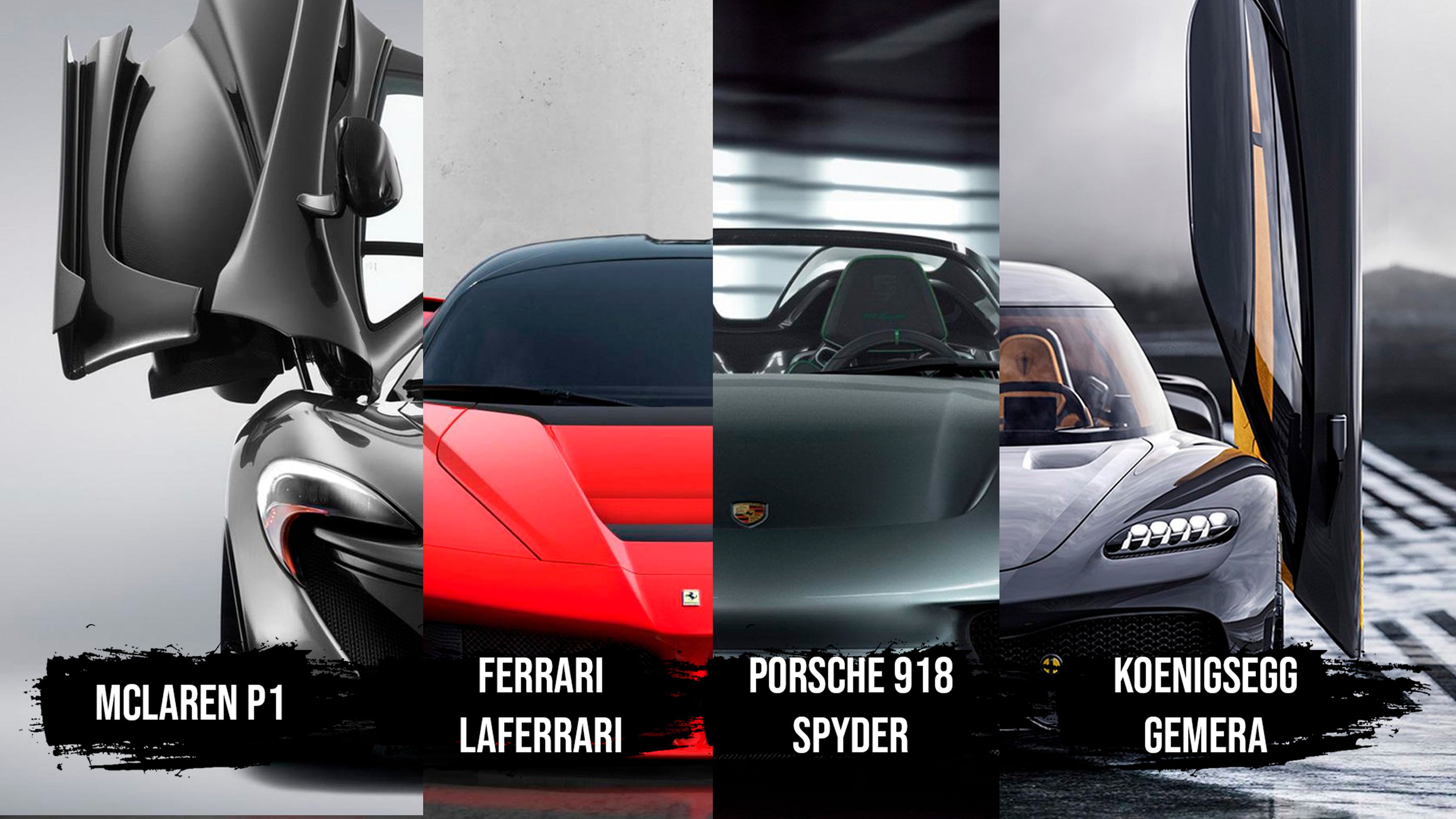 McLaren P1, Ferrari LaFerrari, Porsche 918 Spyder, Koenigsegg Gemera