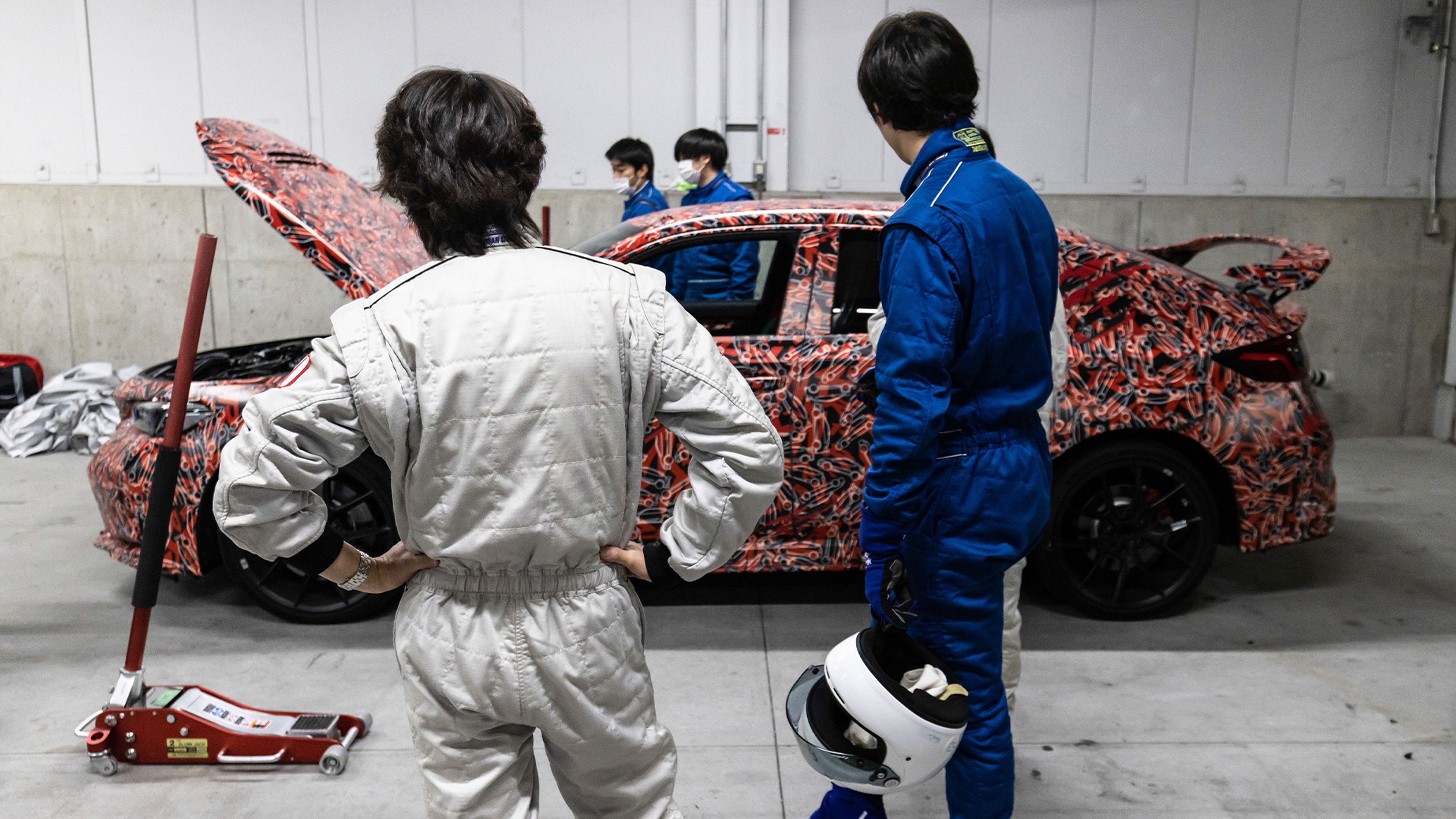 Preparación del nuevo Honda Civic Type R en Suzuka.