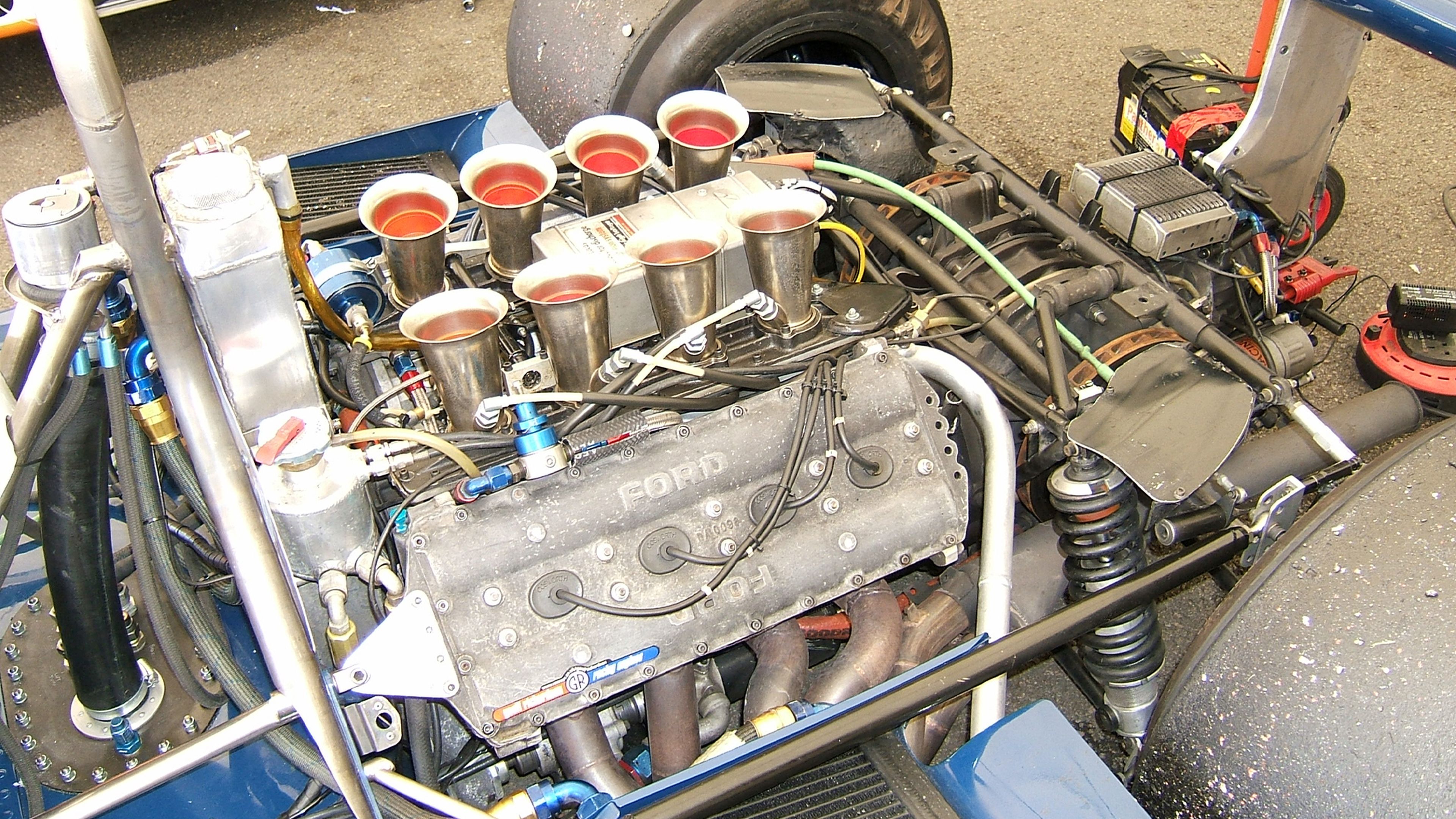 Motor Ford-Cosworth DFV V8 de un Tyrrell 008, 1978.