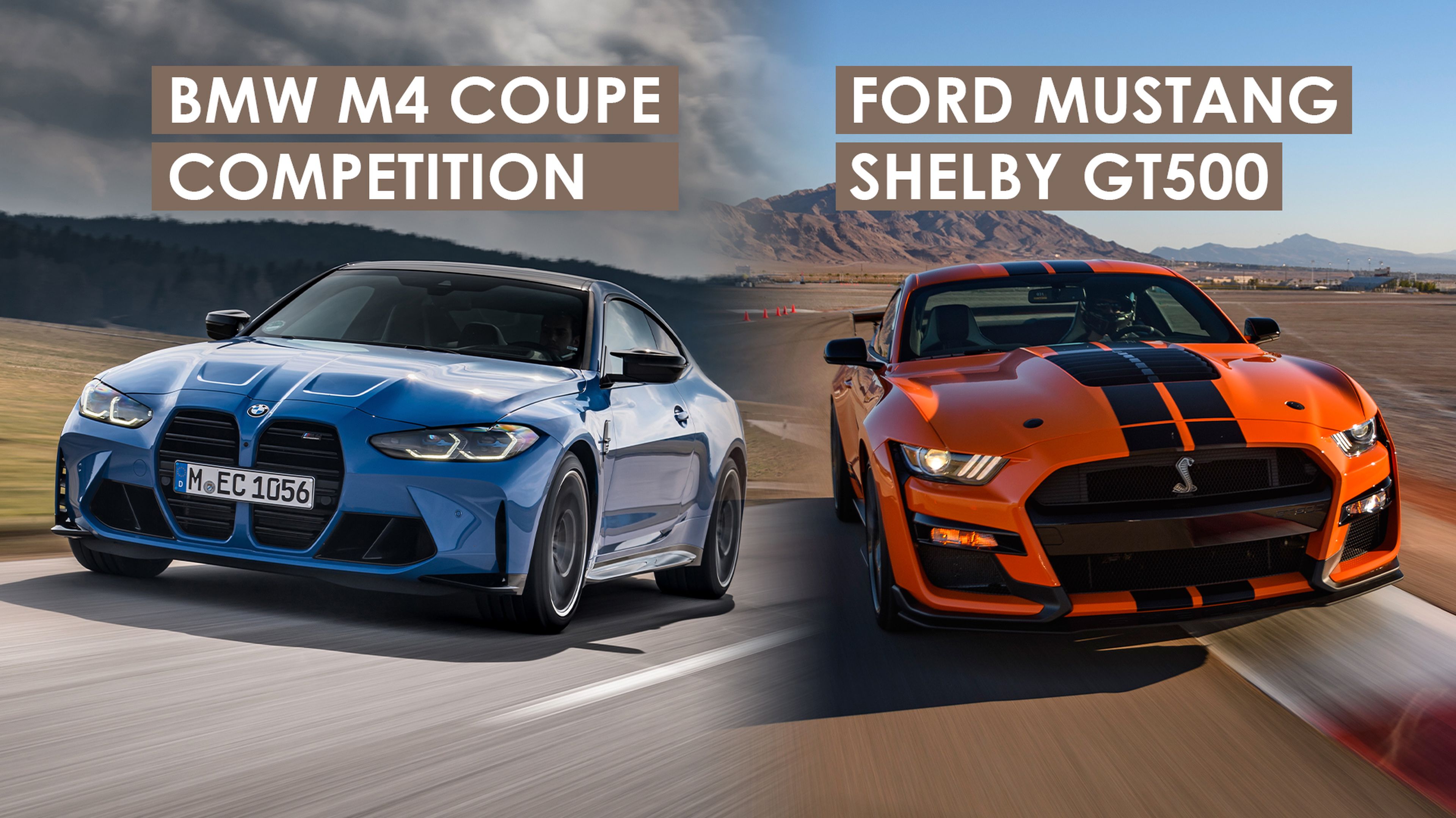 BMW M4 Coupé Competition G82 (izquierda) y Ford Mustang Shelby GT500 (derecha)