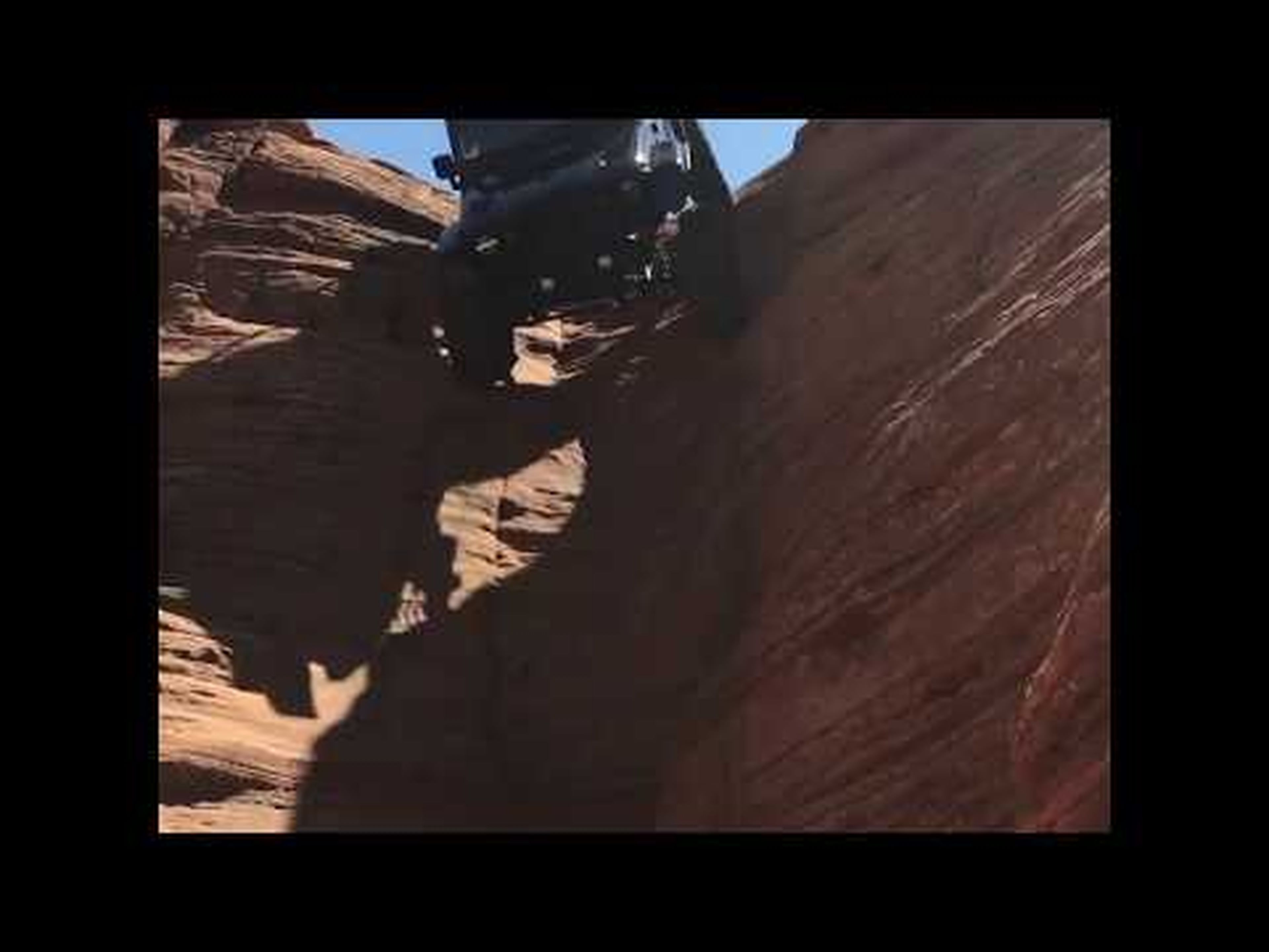 Jeep Drives Down Vertical Chute