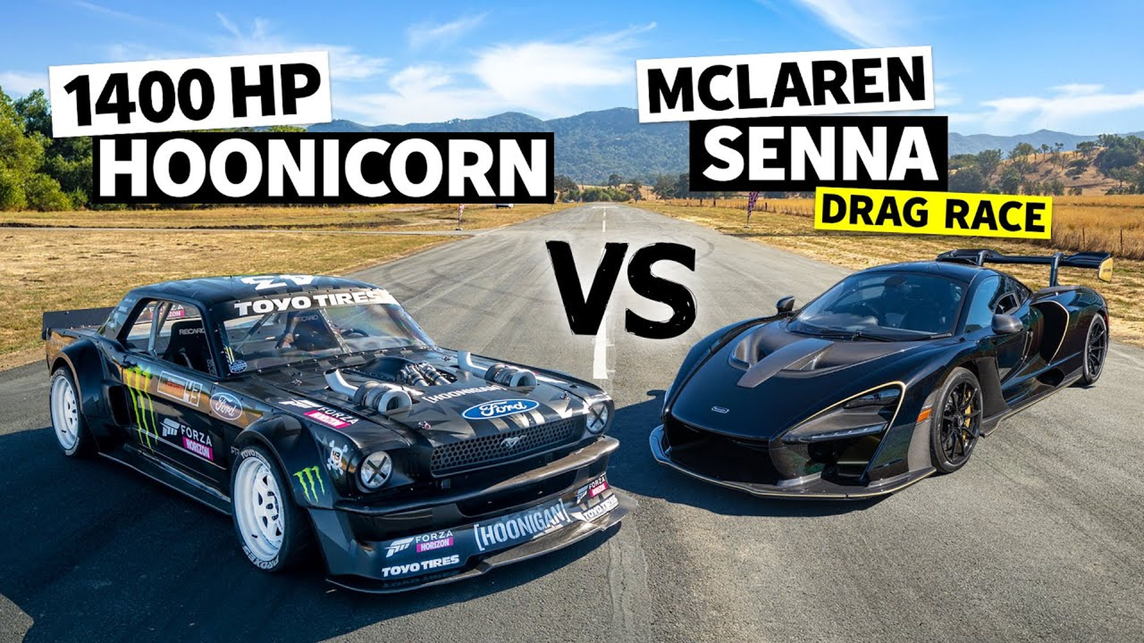 Ken Block’s 1,400hp AWD Ford Mustang Hoonicorn vs. a McLaren Senna Merlin // Hoonicorn Vs the World