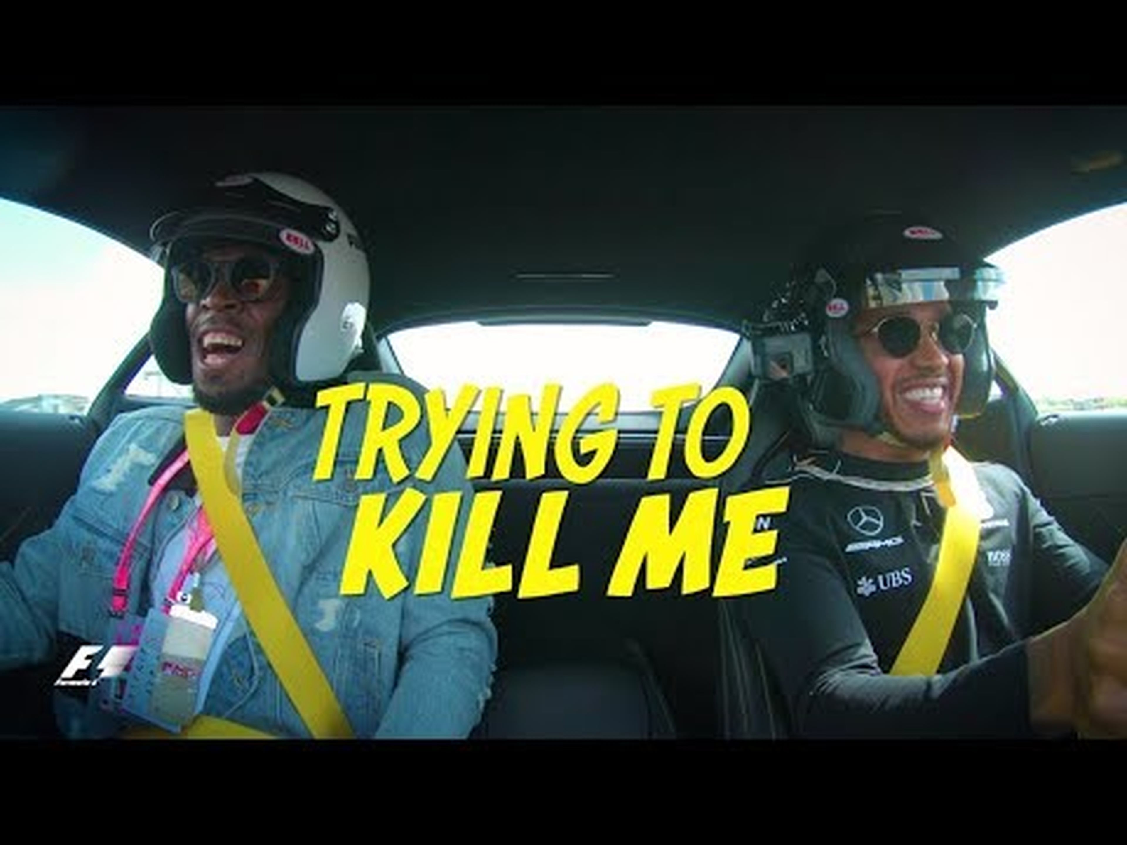 Lewis Hamilton vs. Usain Bolt - Crazy AMG Onboard Action in Austin!