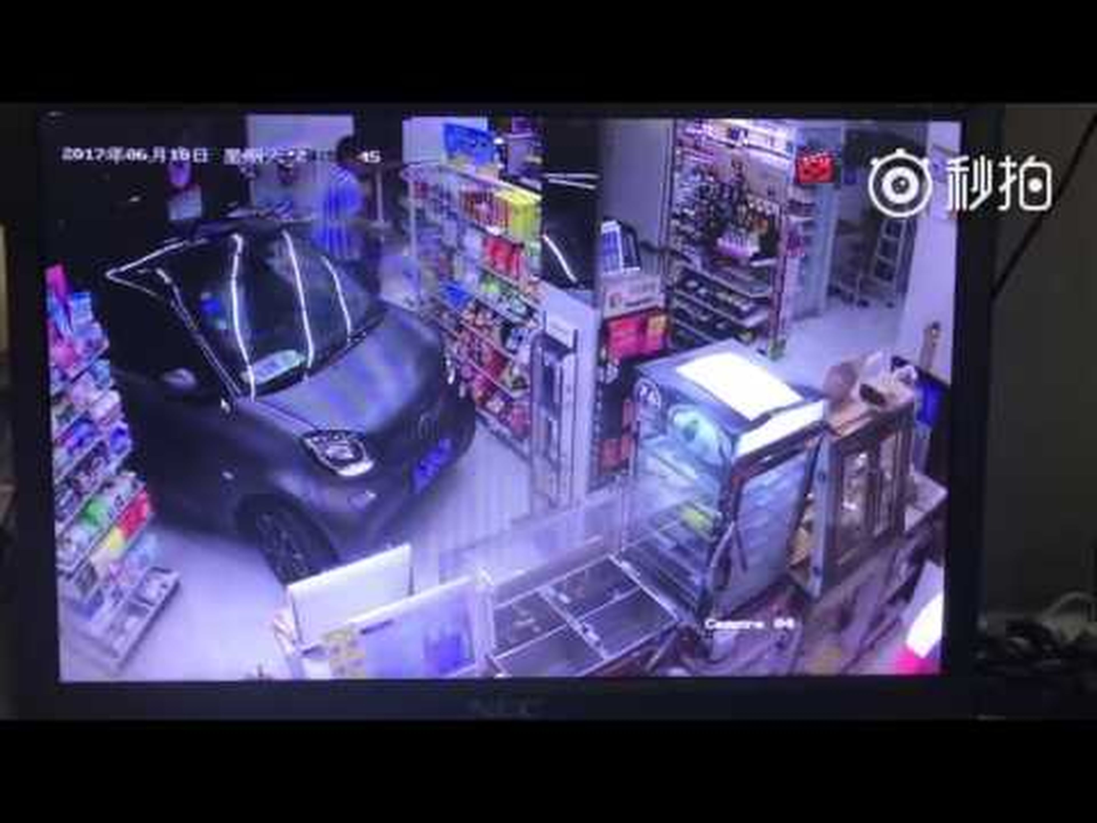 Shocking CCTV footage shows man drove his car into convenience store only to save time from parking