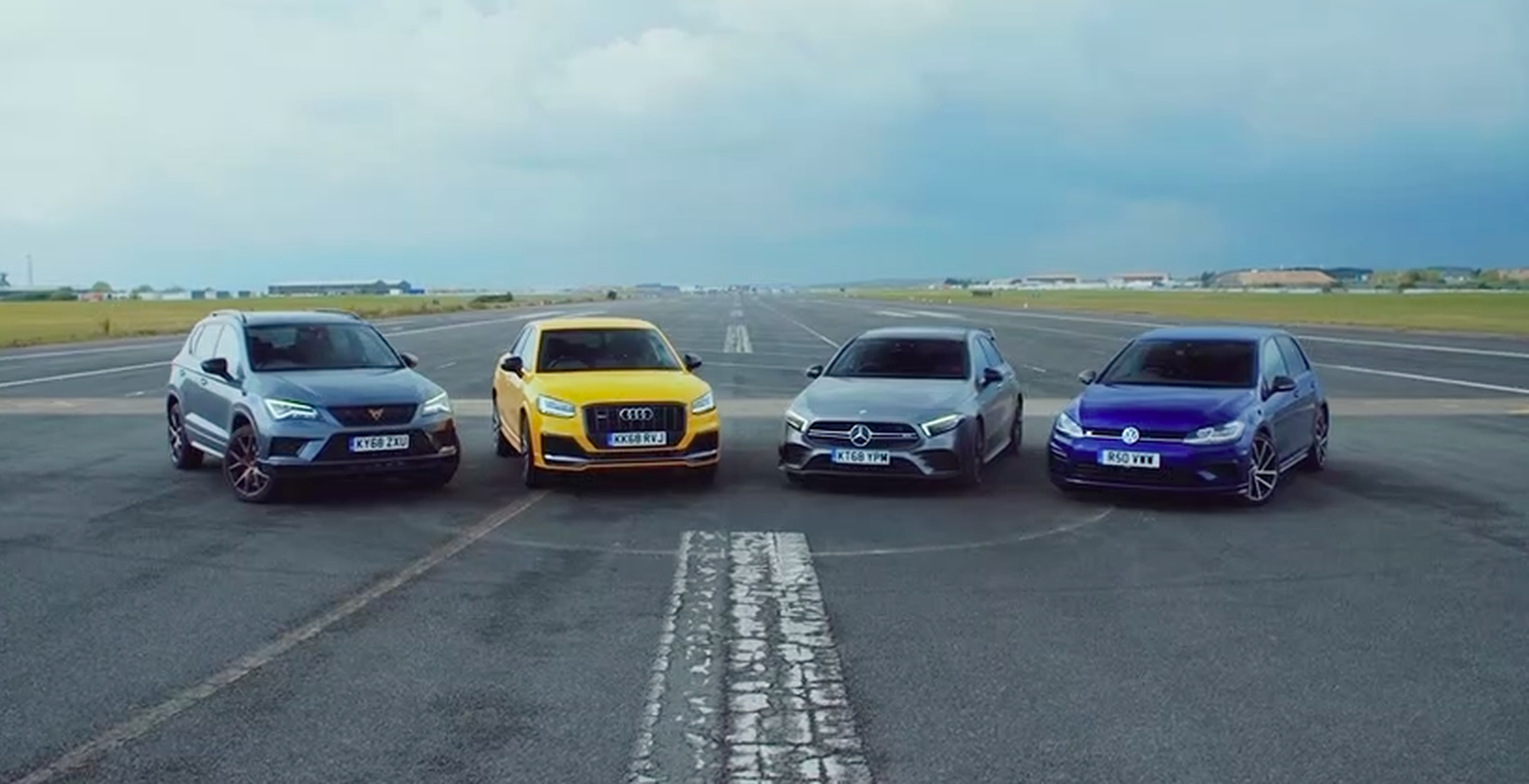 VÍDEO: Audi SQ2 vs Mercedes-AMG A35 vs Vokswagen Golf R vs Cupra Ateca, ¿Cuál gana?