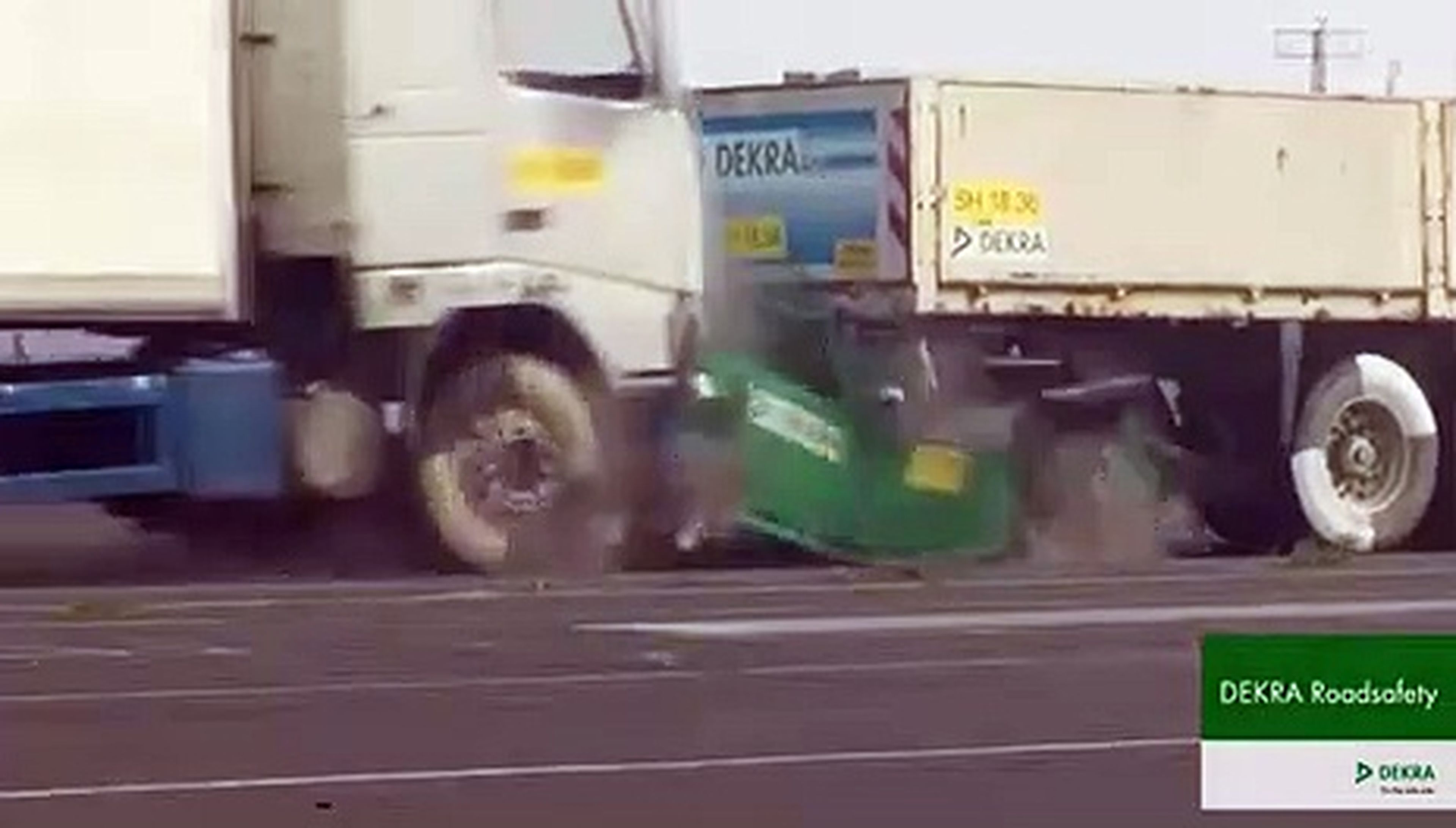 VÍDEO: mira lo que pasa si un camión colisiona a tan sólo 43 km/h….