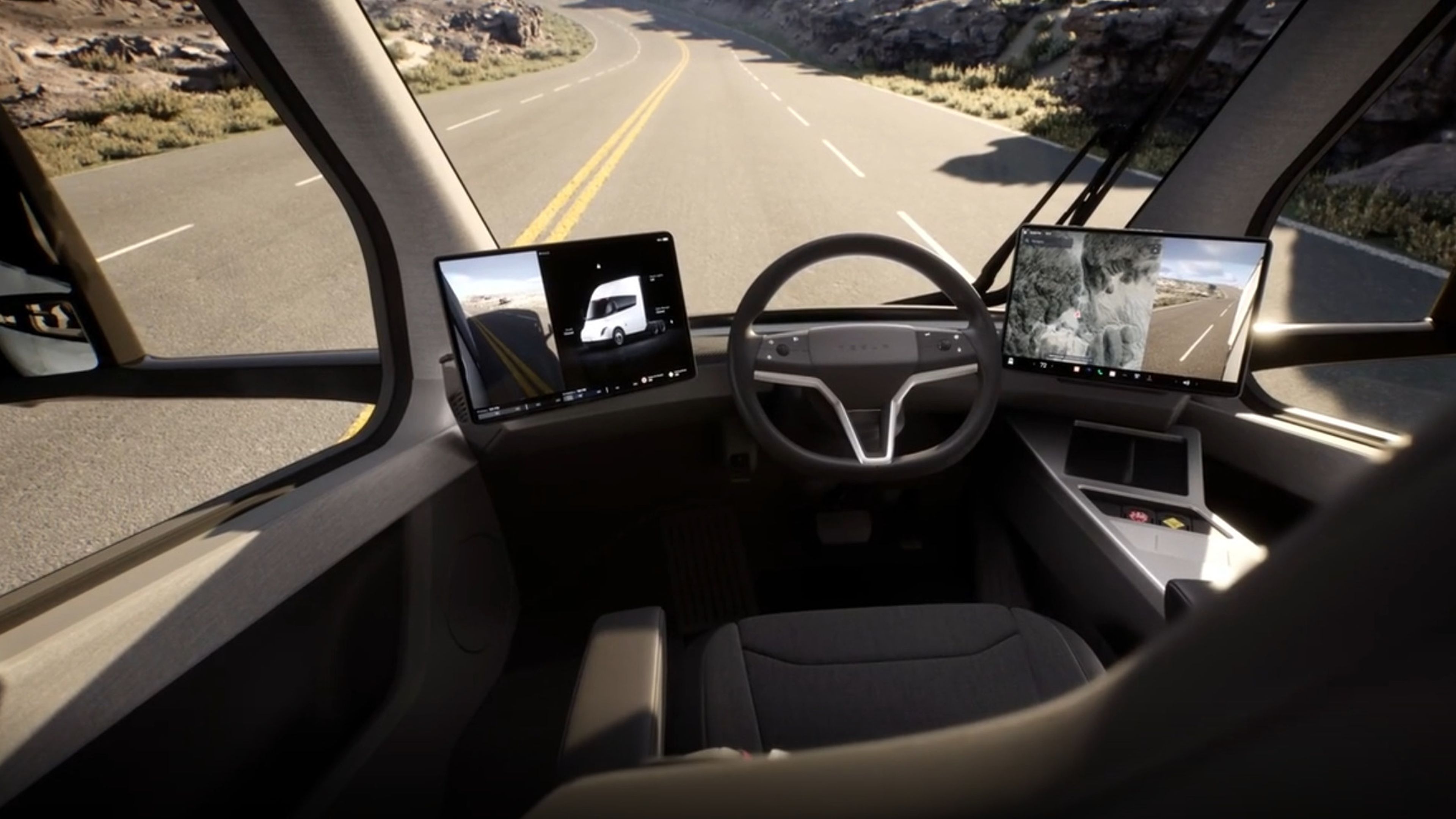 Interior del Tesla Semi Truck