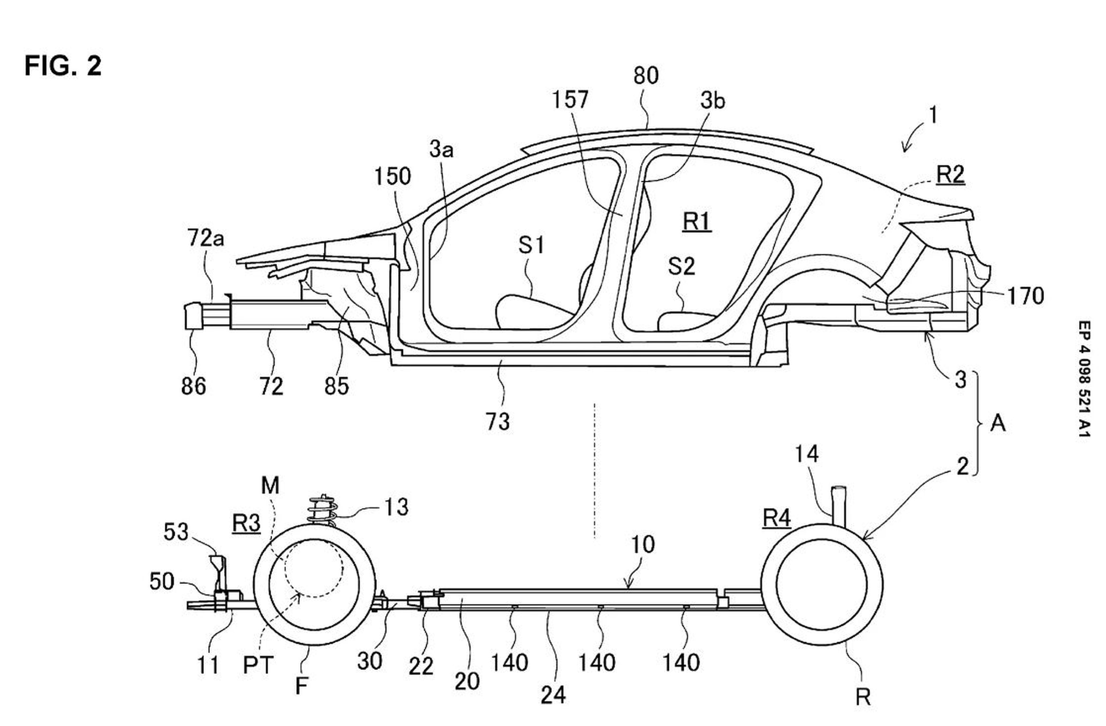 Patente de Mazda sobre un sedán eléctrico
