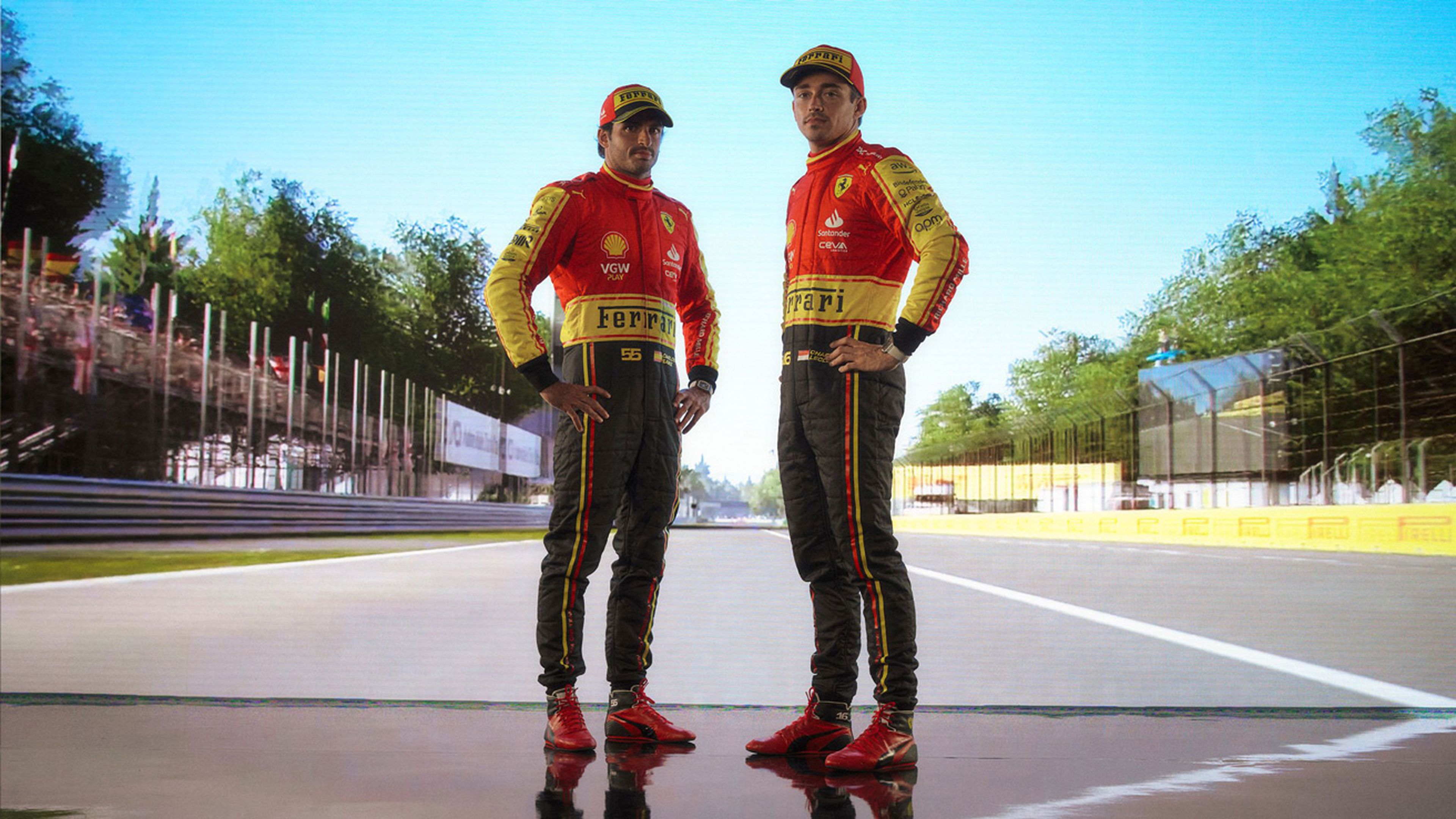 Monos especiales para Carlos Sainz y Charles Leclerc en Monza