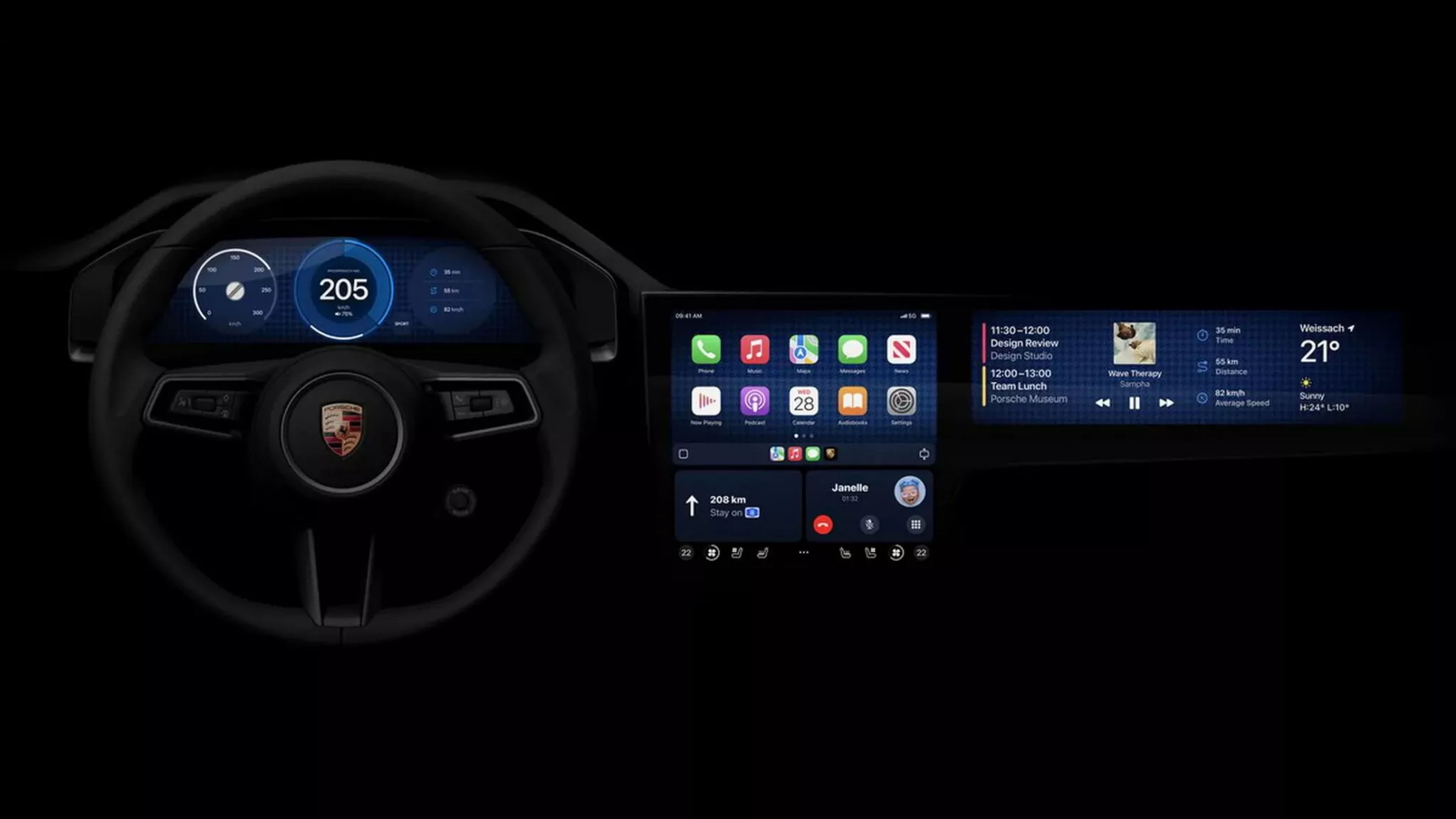Nuevo Apple CarPlay en el salpicadero de Porsche